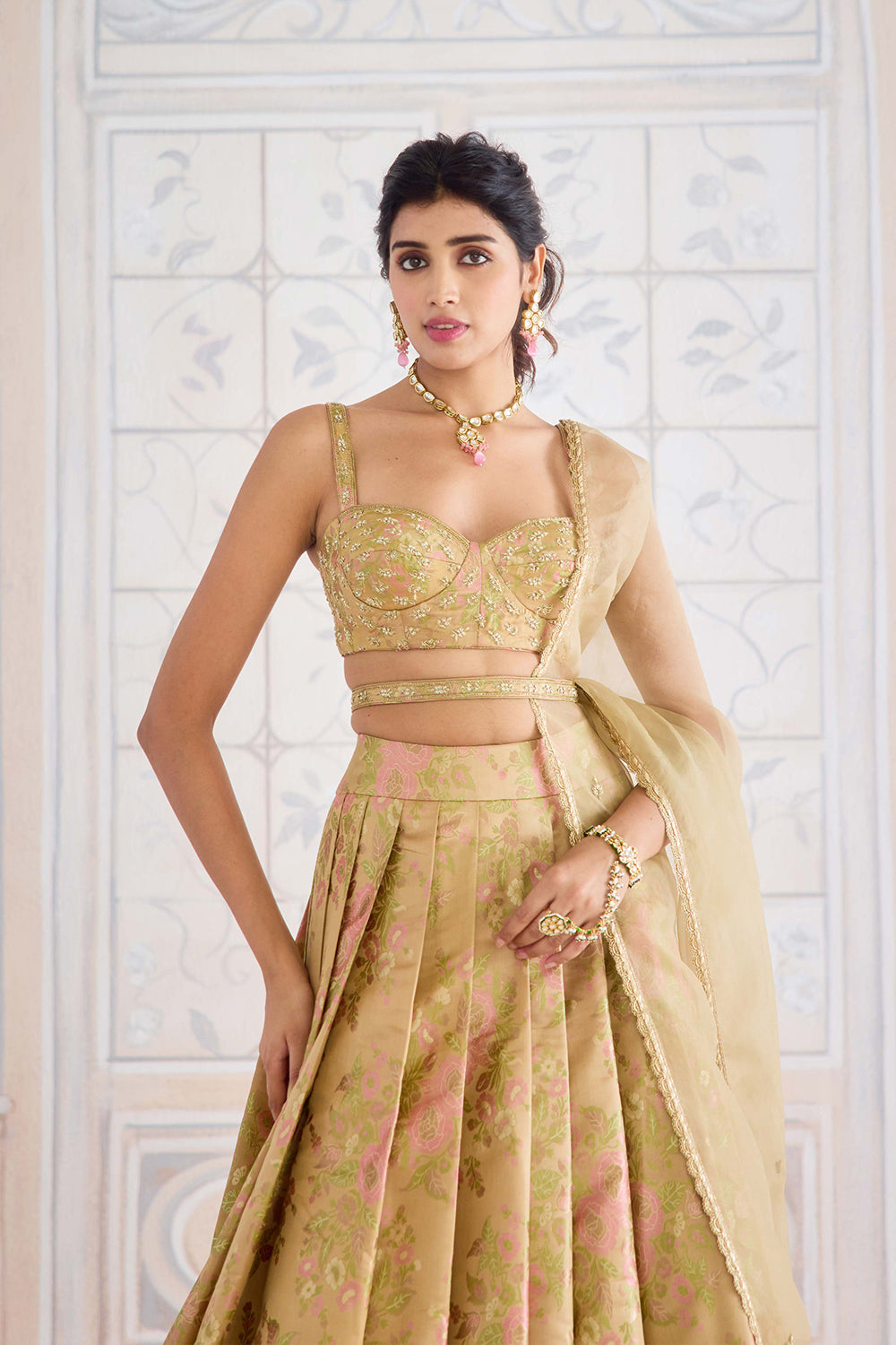 Gold Lehenga Set.