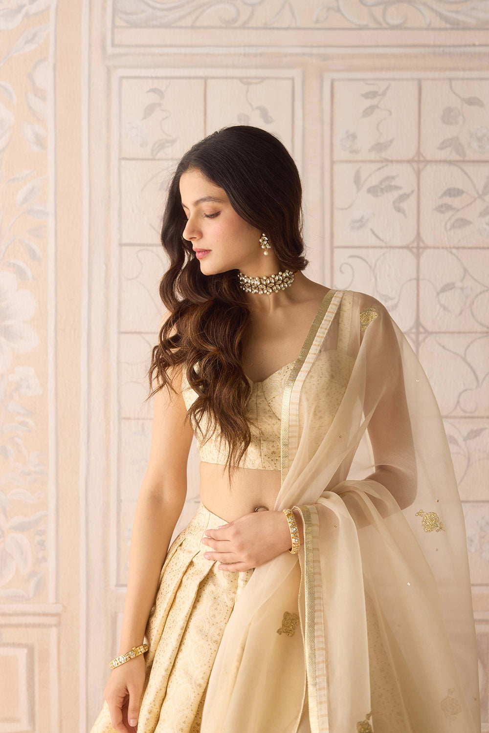 Ivory Lehenga Set.