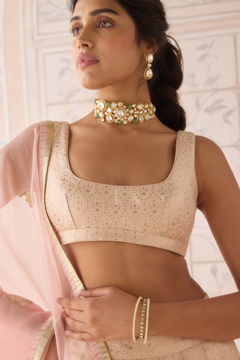 Pearl Pink Lehenga Set.