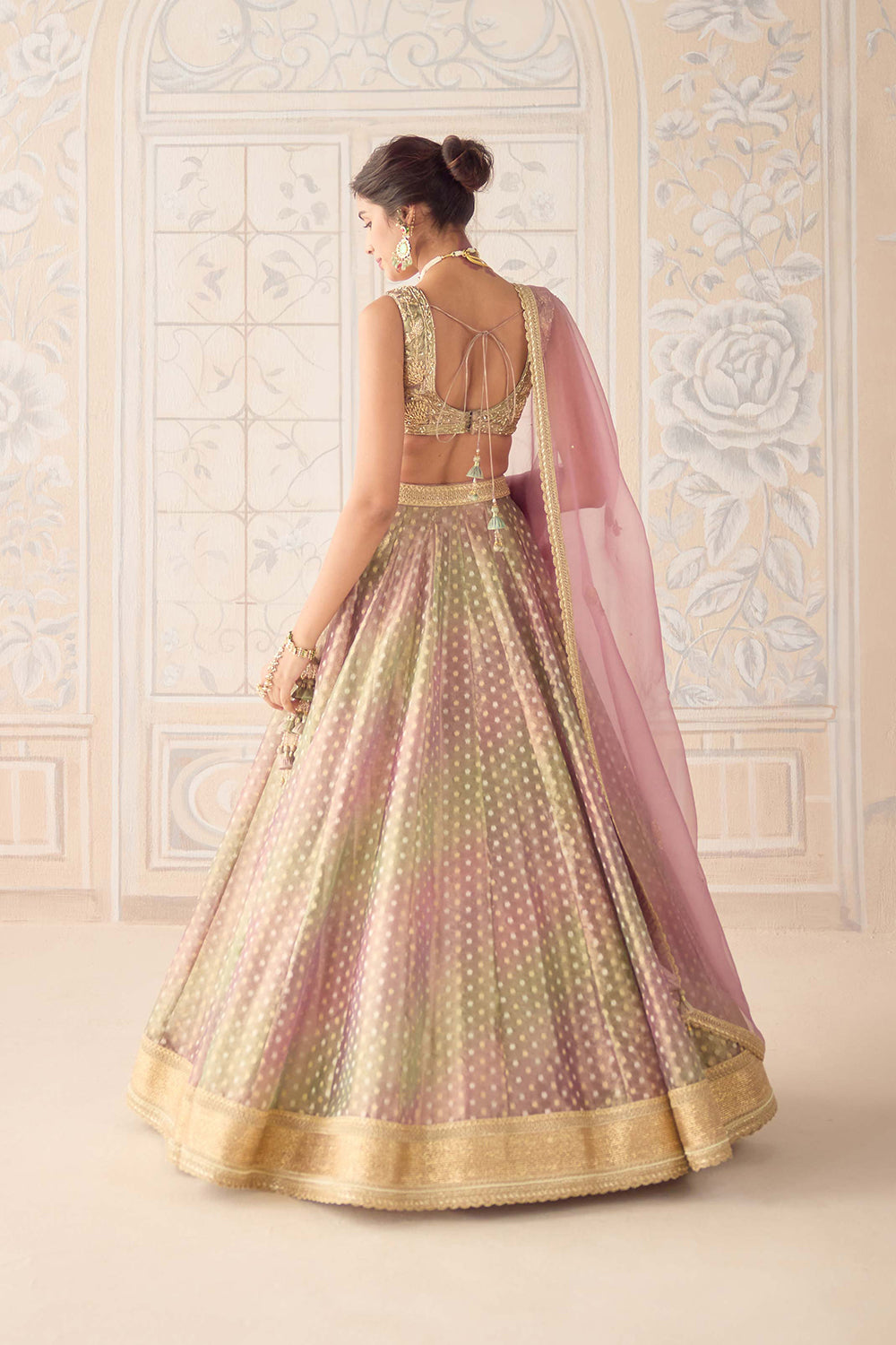 Dusty Rose Pink Lehenga Set.