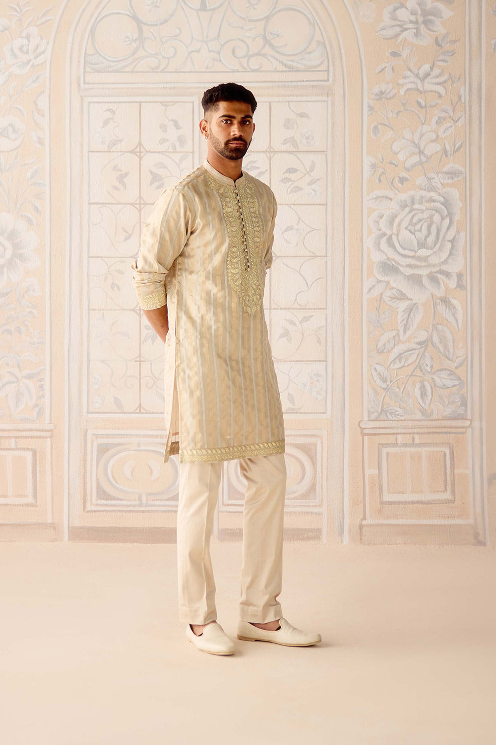 Oyster Gray Kurta Set.