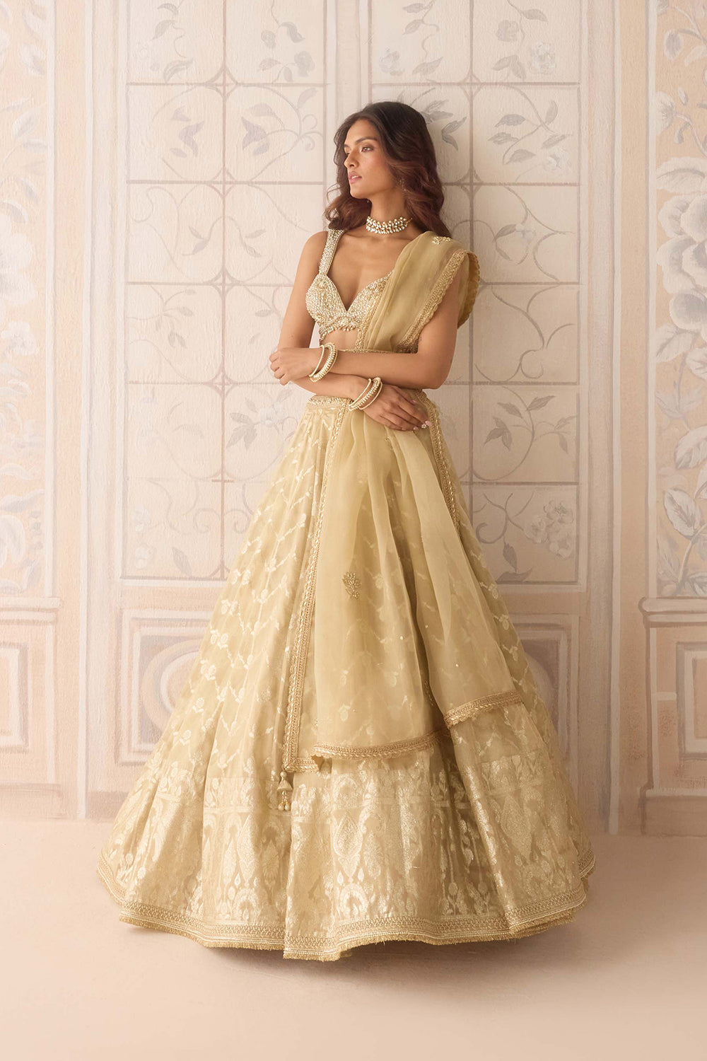 Gold Lehenga Set.