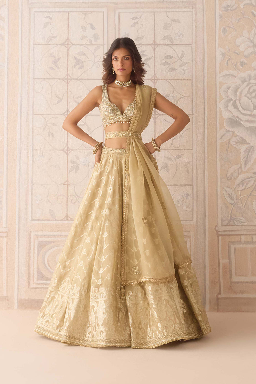 Gold Lehenga Set.