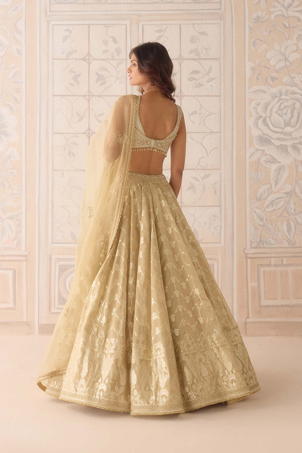 Gold Lehenga Set.