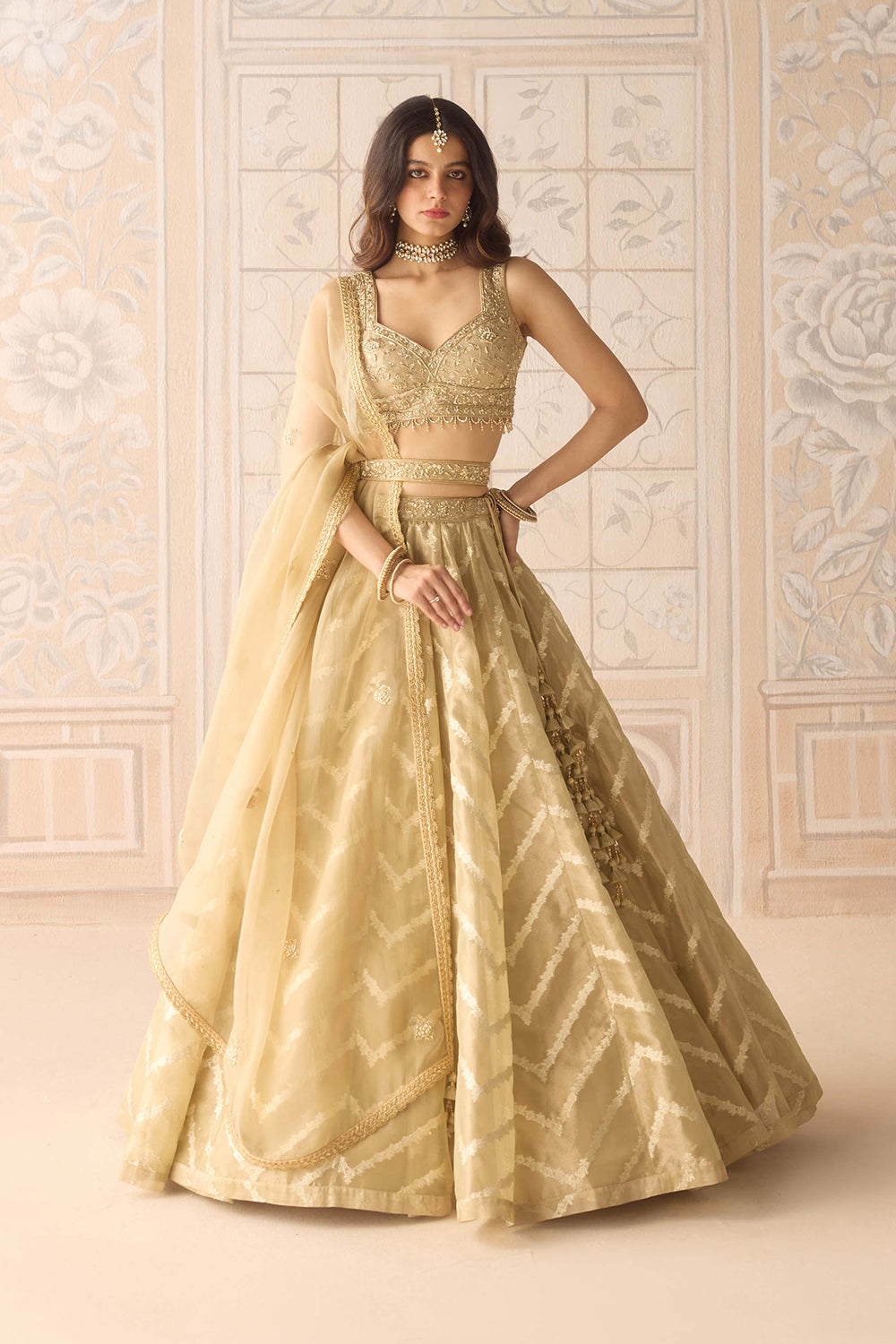 Gold Lehenga Set.