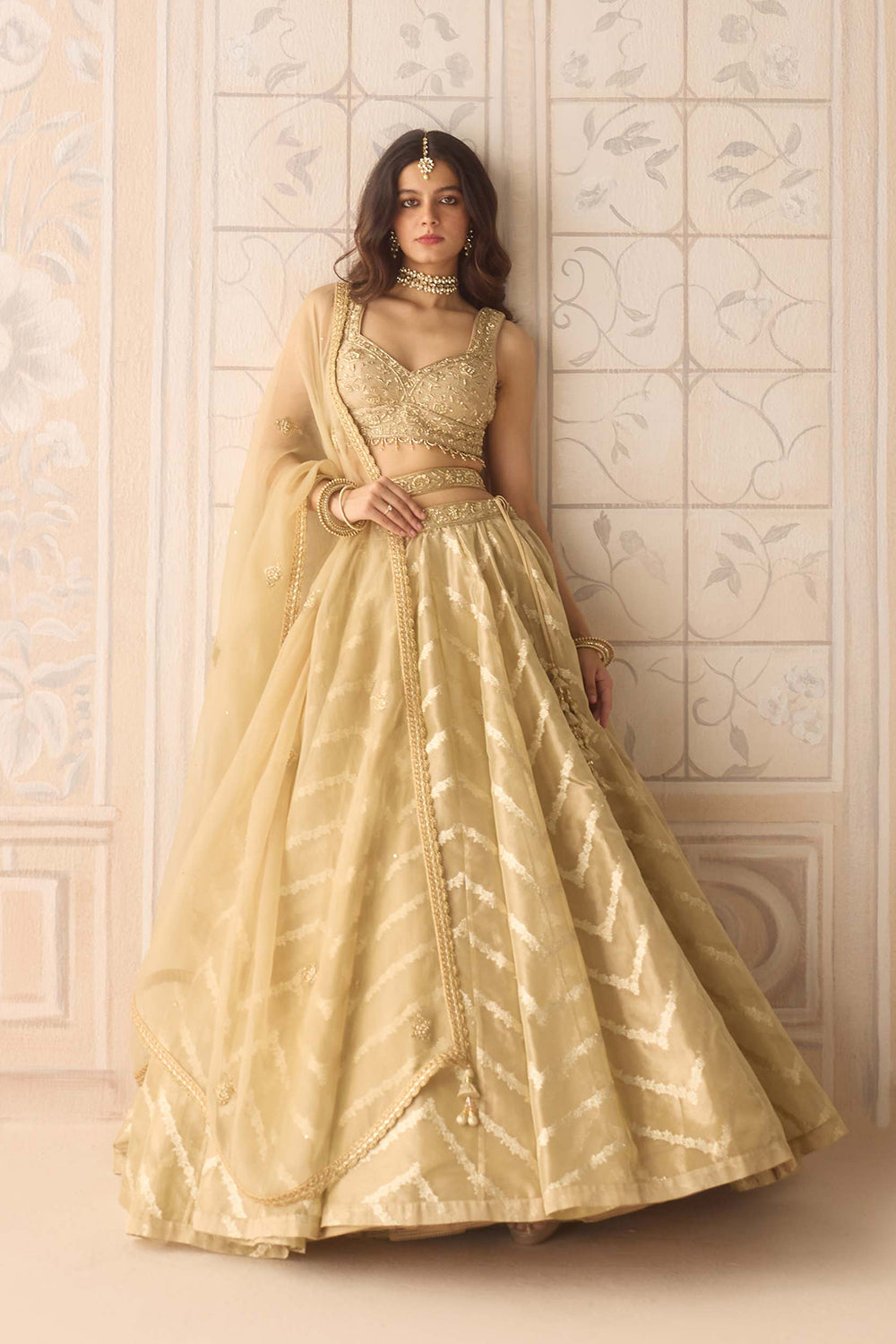 Gold Lehenga Set.