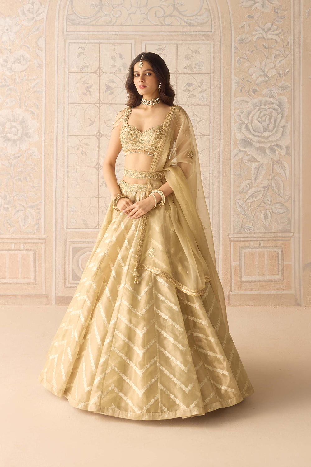 Gold Lehenga Set.