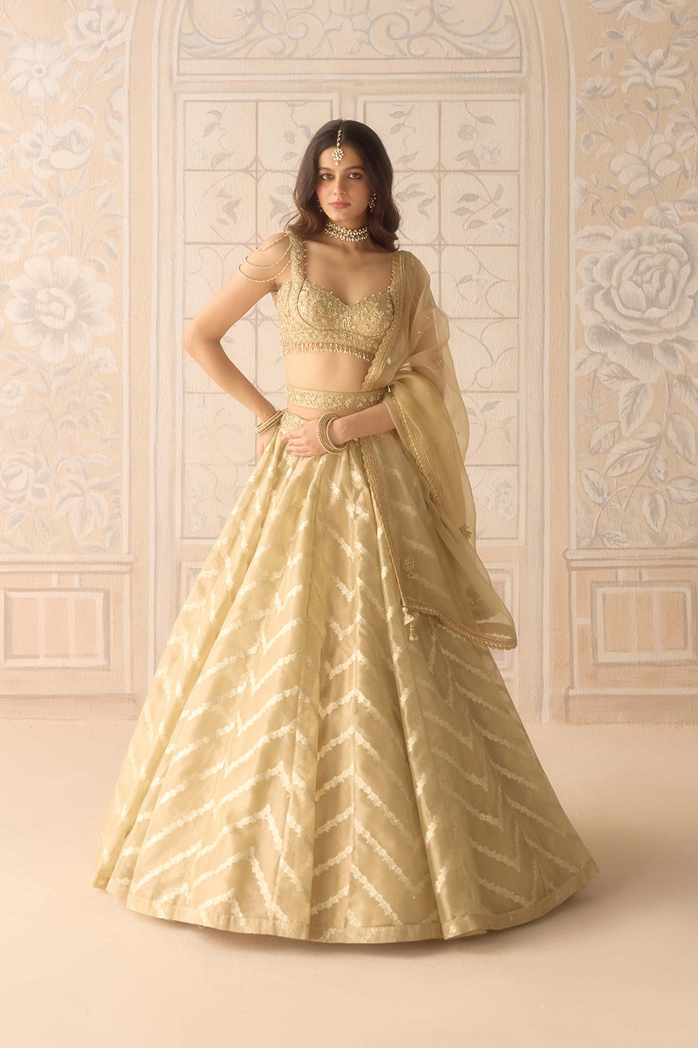 Gold Lehenga Set.