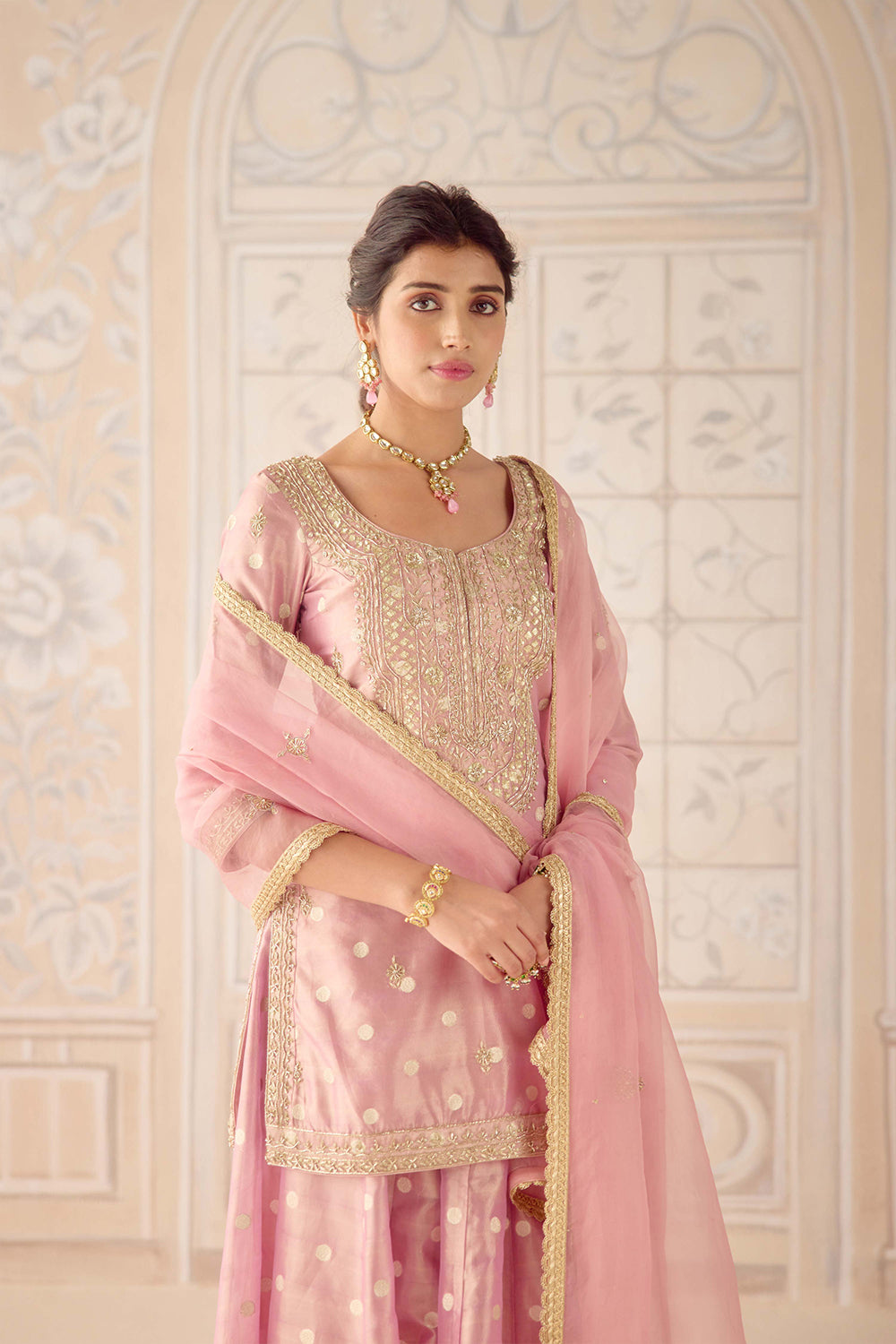 Blush Pink Sharara Set.