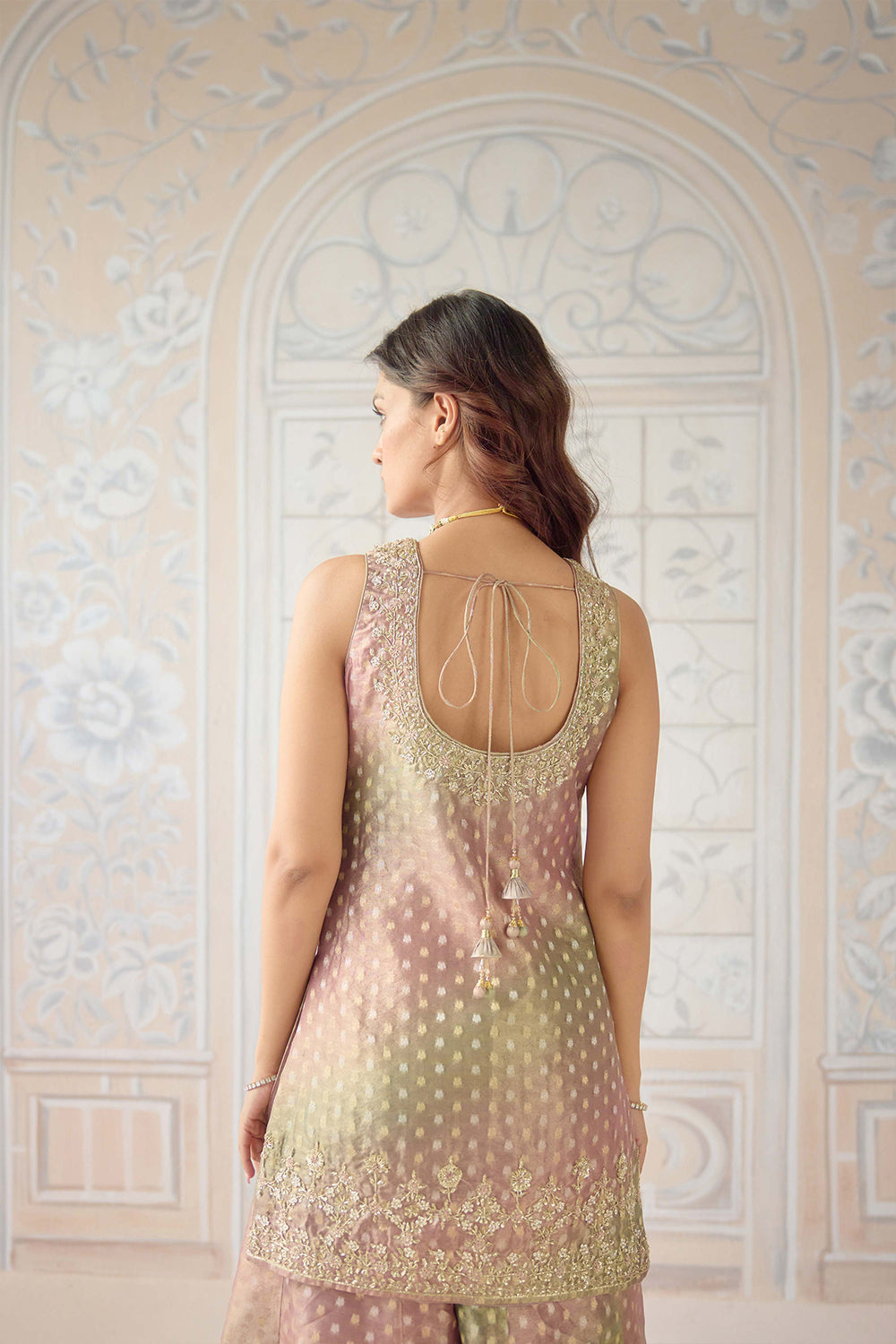 Dusty Rose Sharara Set.