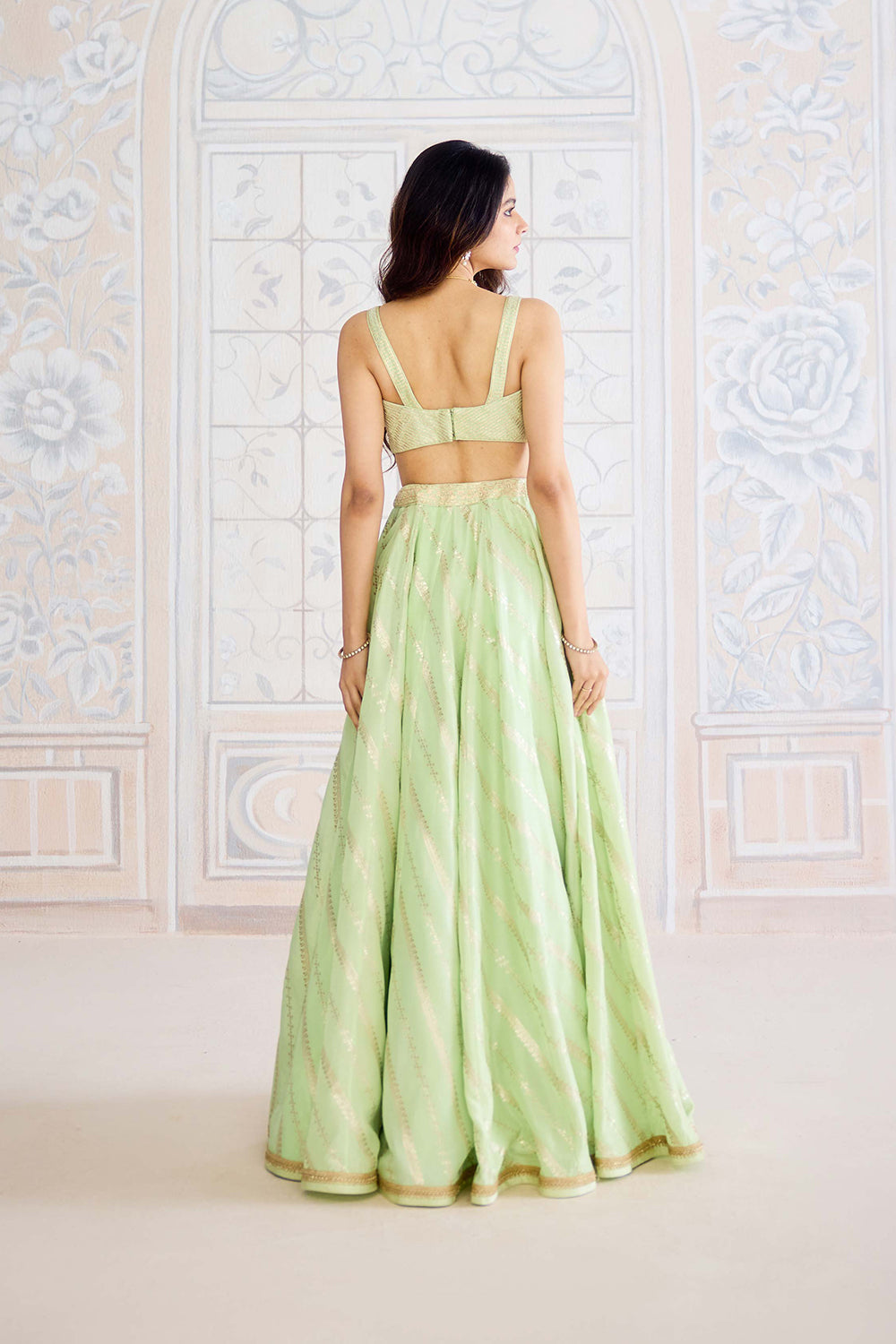Butterfly Green Lehenga Set.