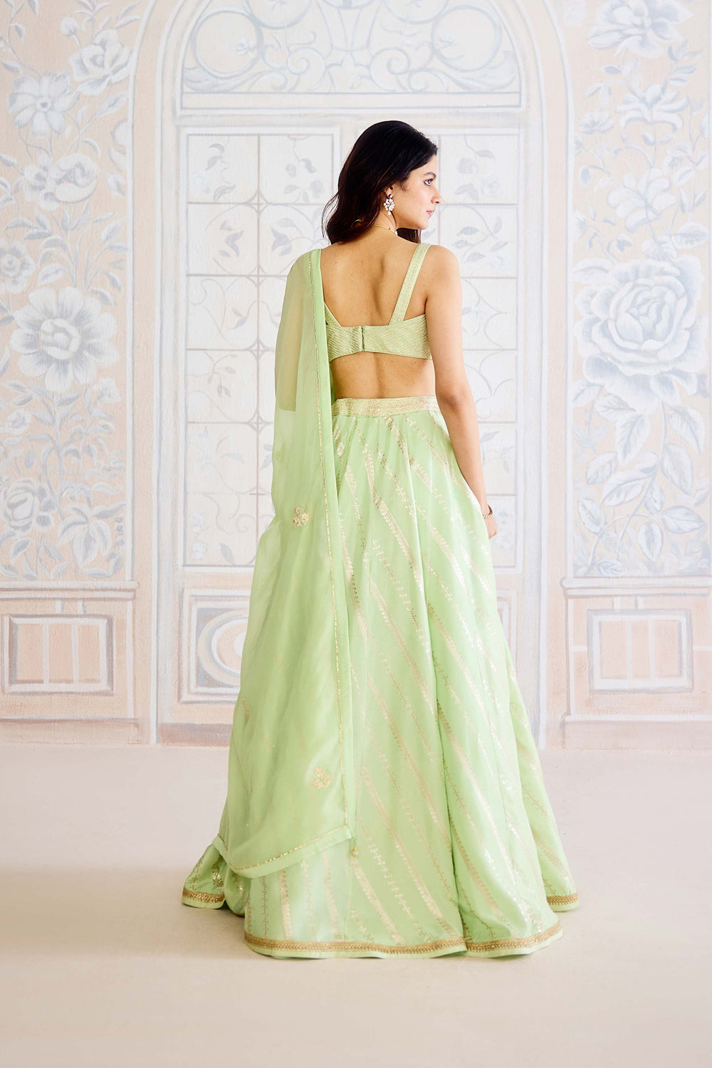 Butterfly Green Lehenga Set.