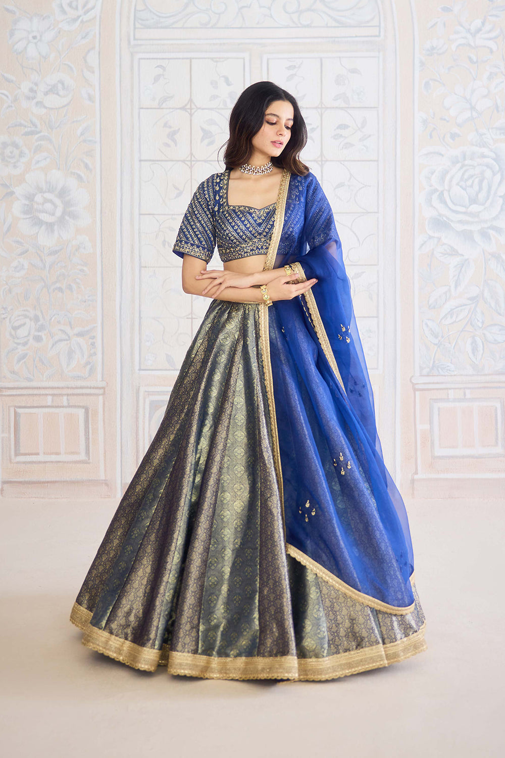 Midnight Blue Lehenga Set.