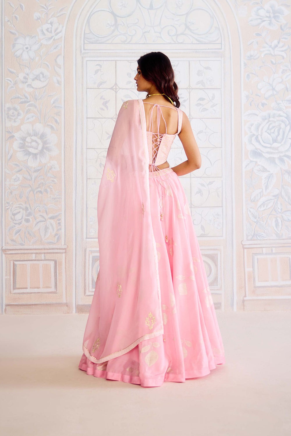 Crystal Pink Lehenga Set.