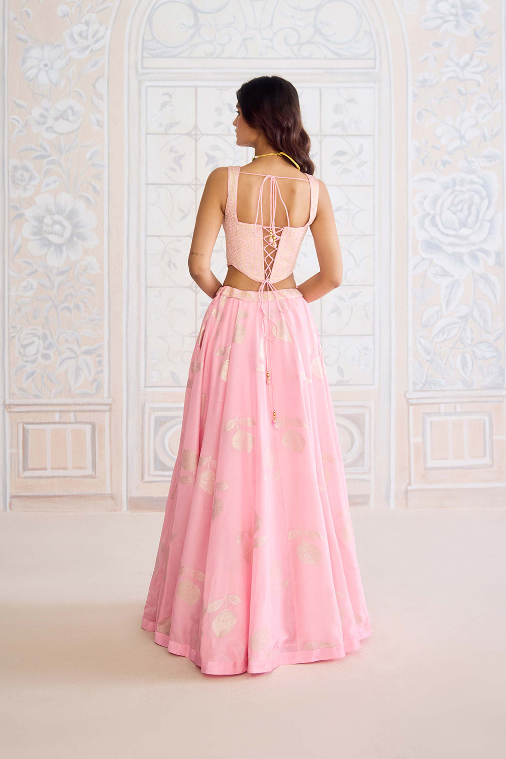 Crystal Pink Lehenga Set.