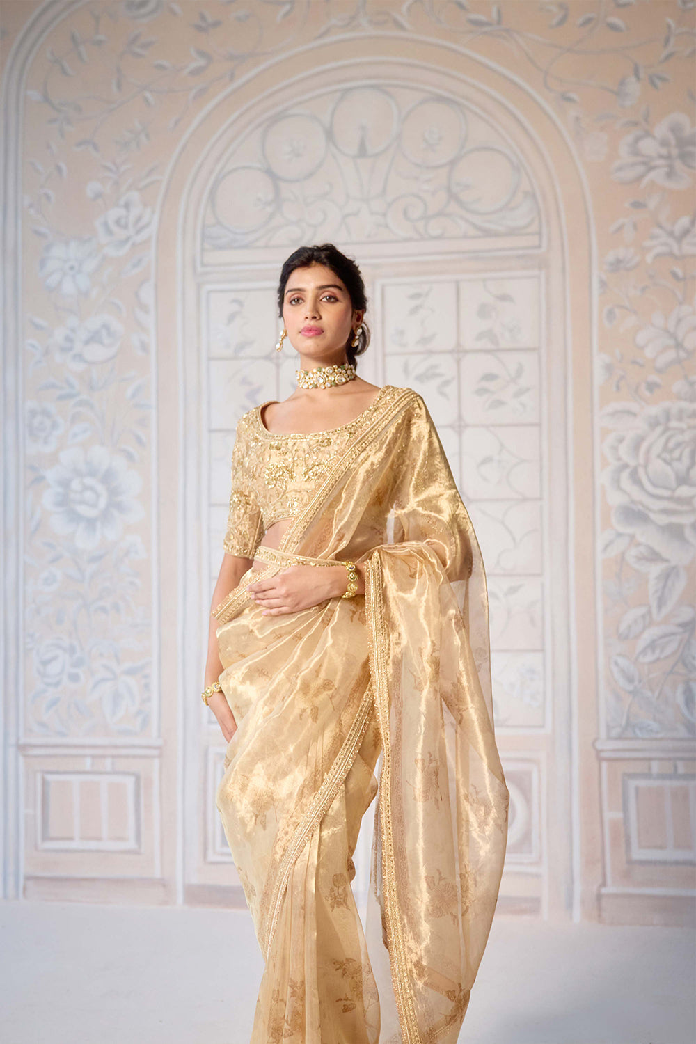 Gold Saree Set.