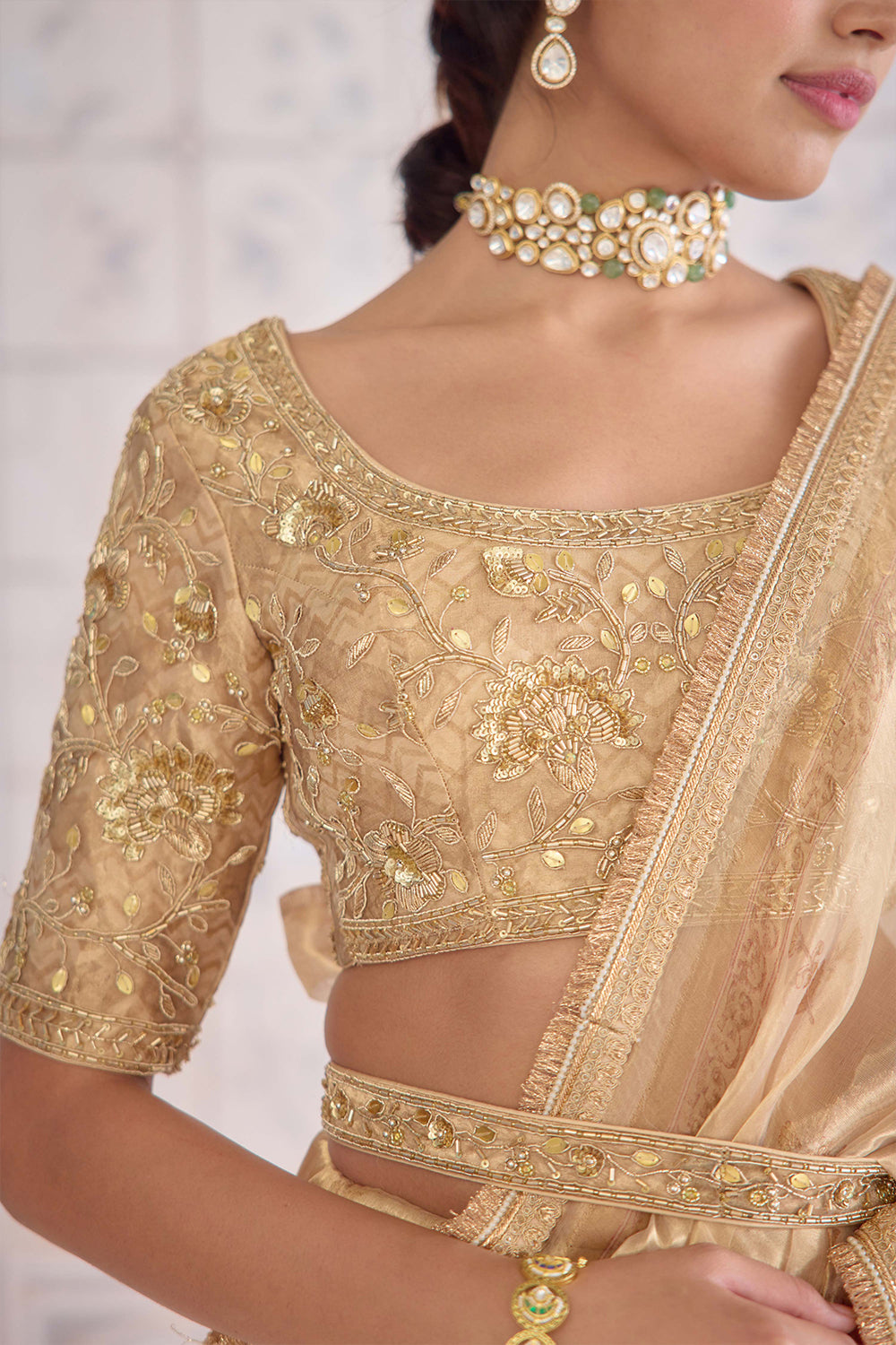 Gold Saree Set.