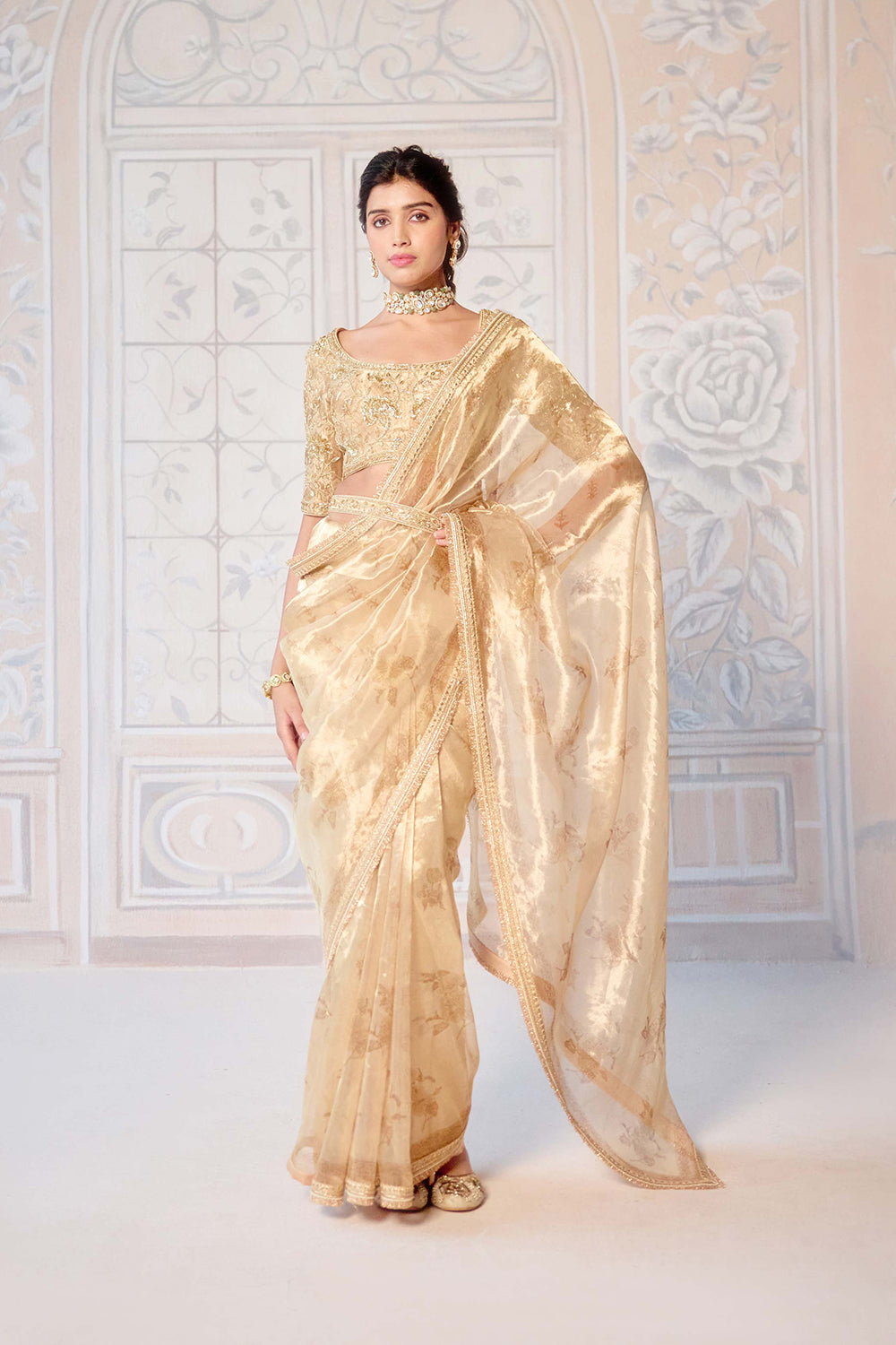 Gold Saree Set.