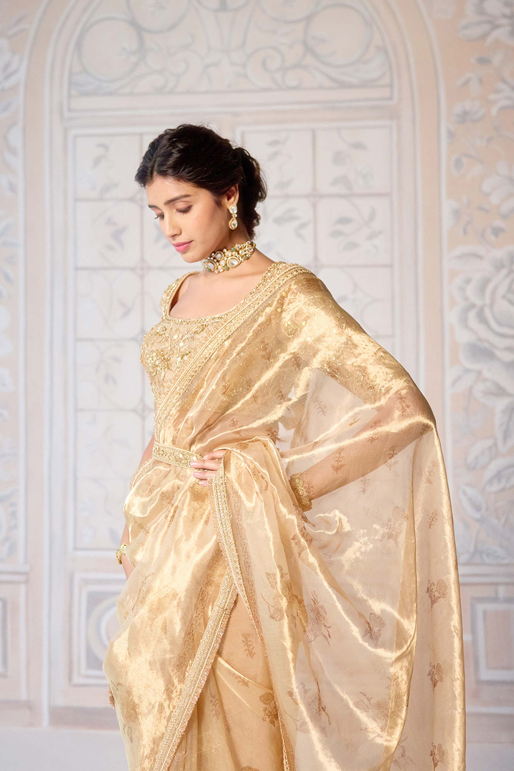 Gold Saree Set.