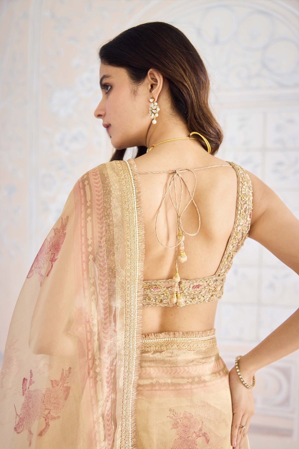 Gold Saree Set.