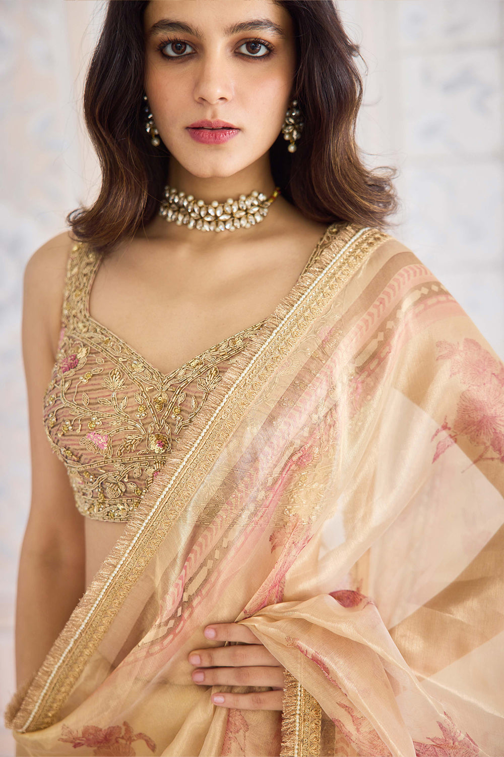 Gold Saree Set.