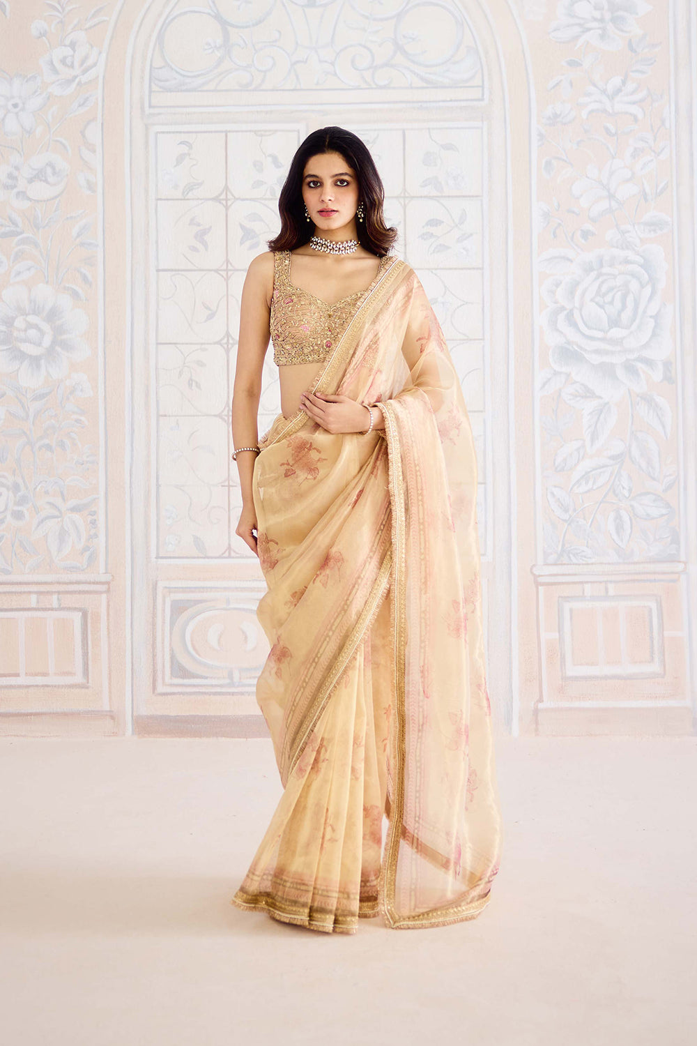 Gold Saree Set.