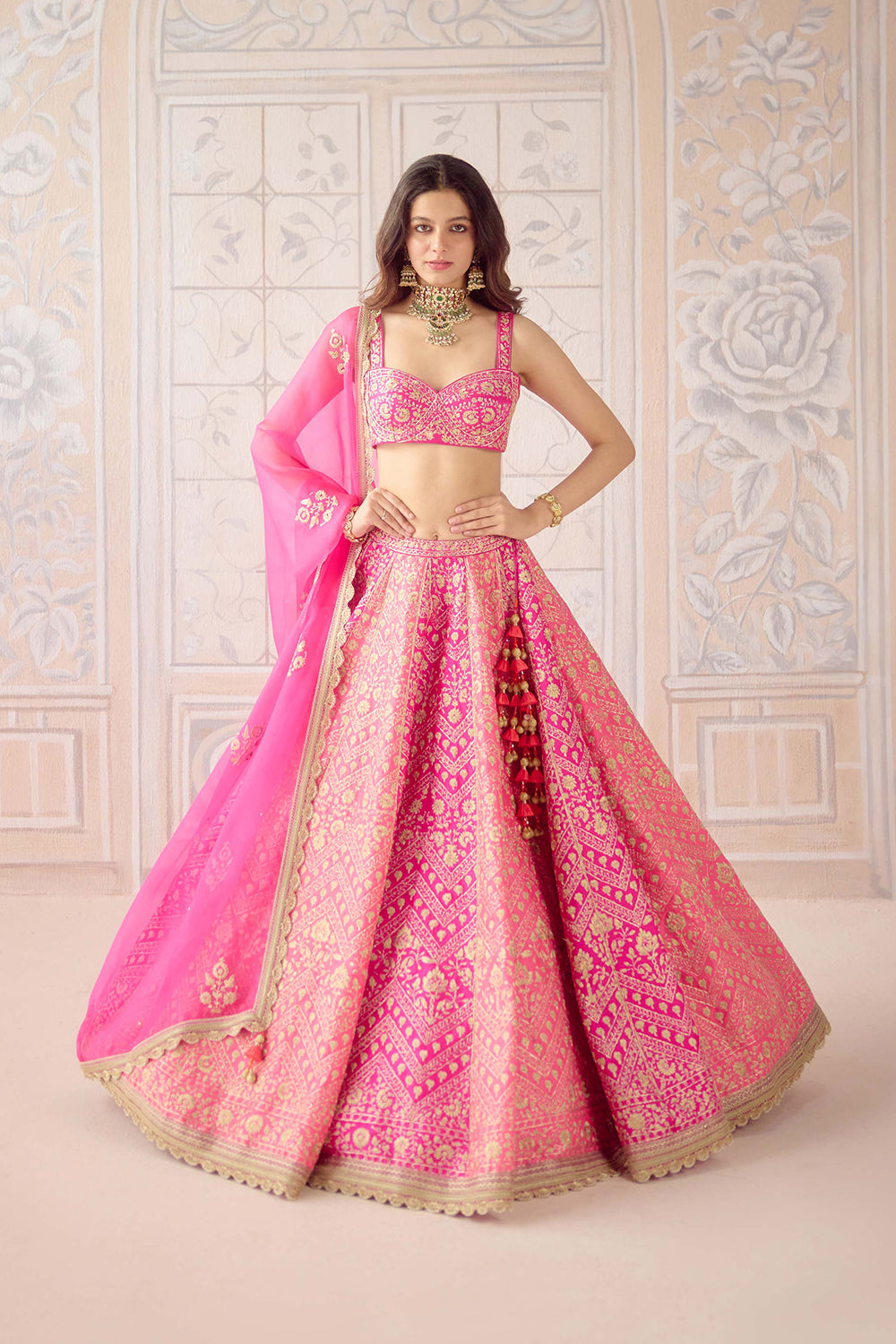 Coral Pink Lehenga Set.