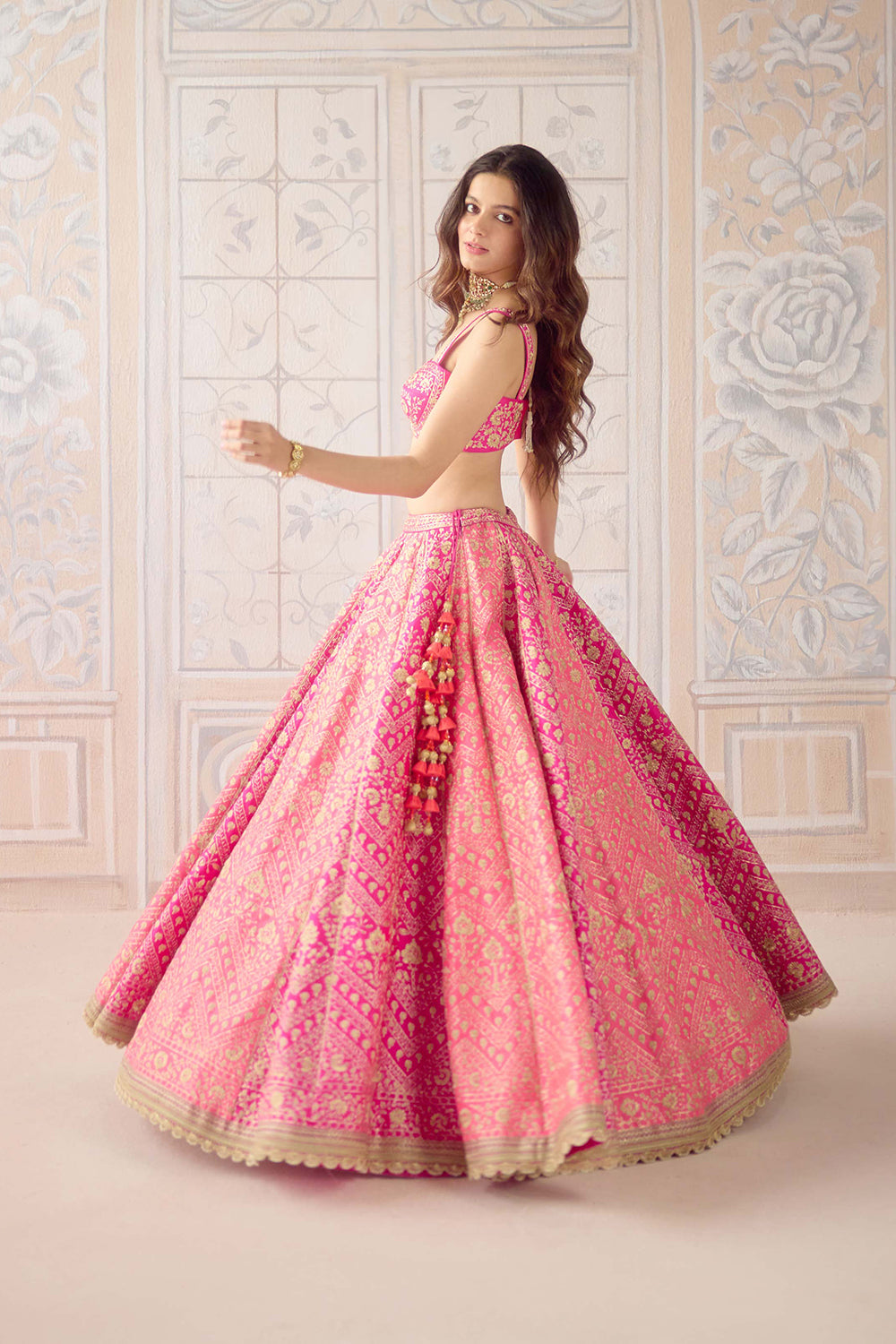 Coral Pink Lehenga Set.