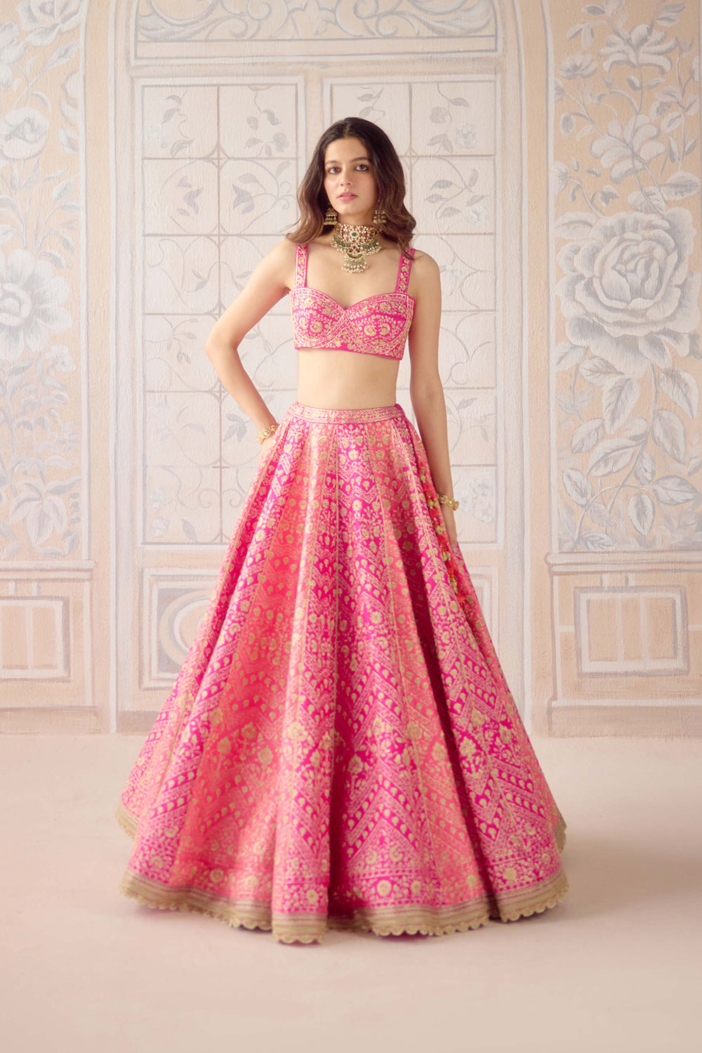 Coral Pink Lehenga Set.