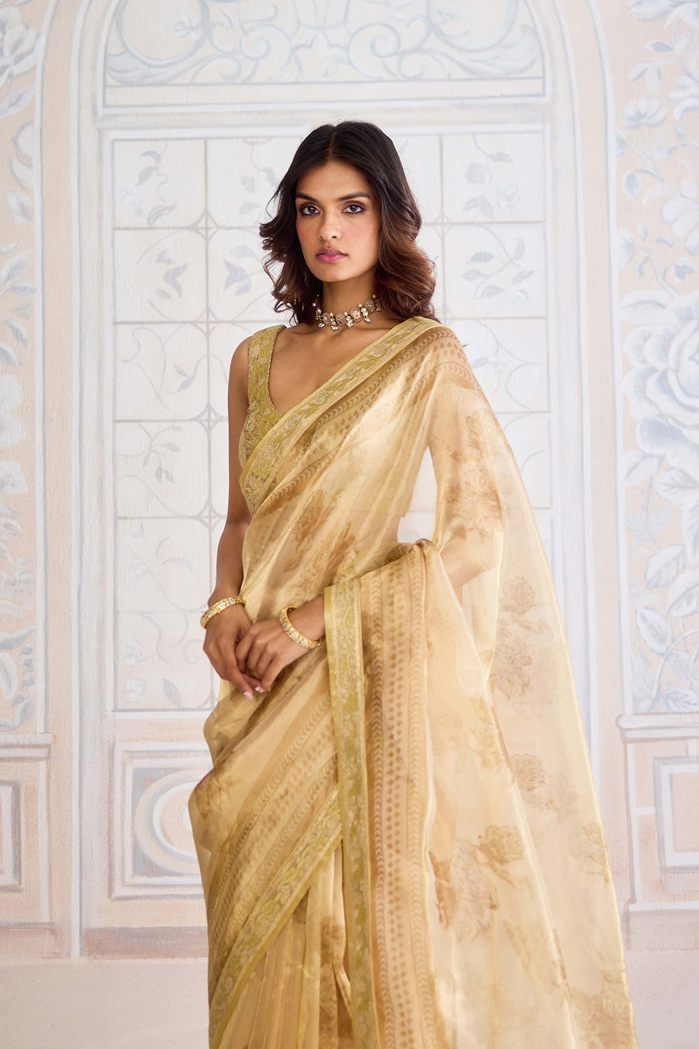 Gold Saree Set.