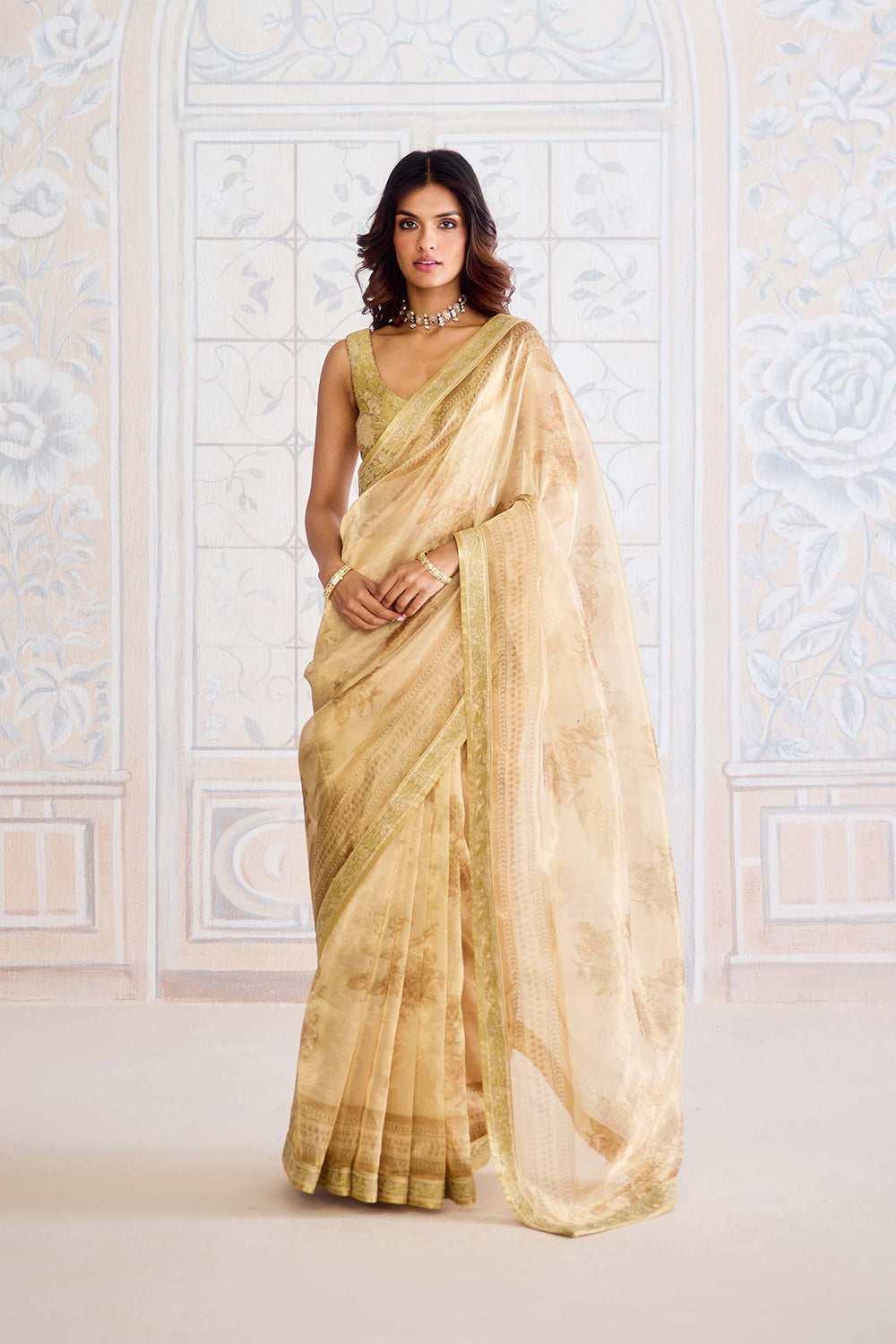 Gold Saree Set.