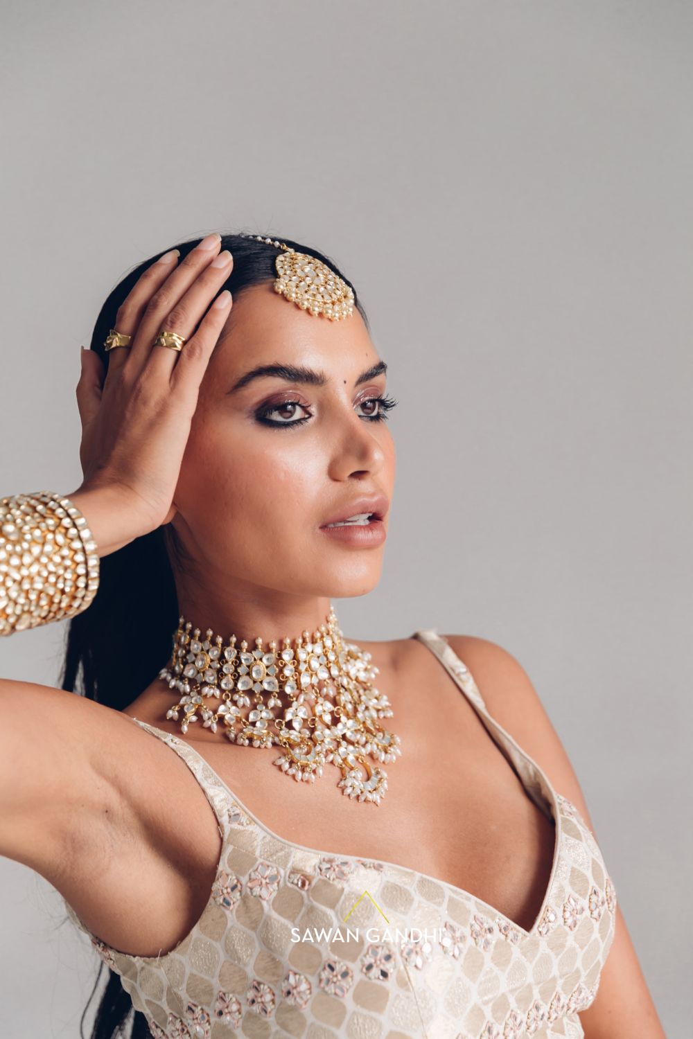 Diipa Khosla in Ivory georgette lehenga