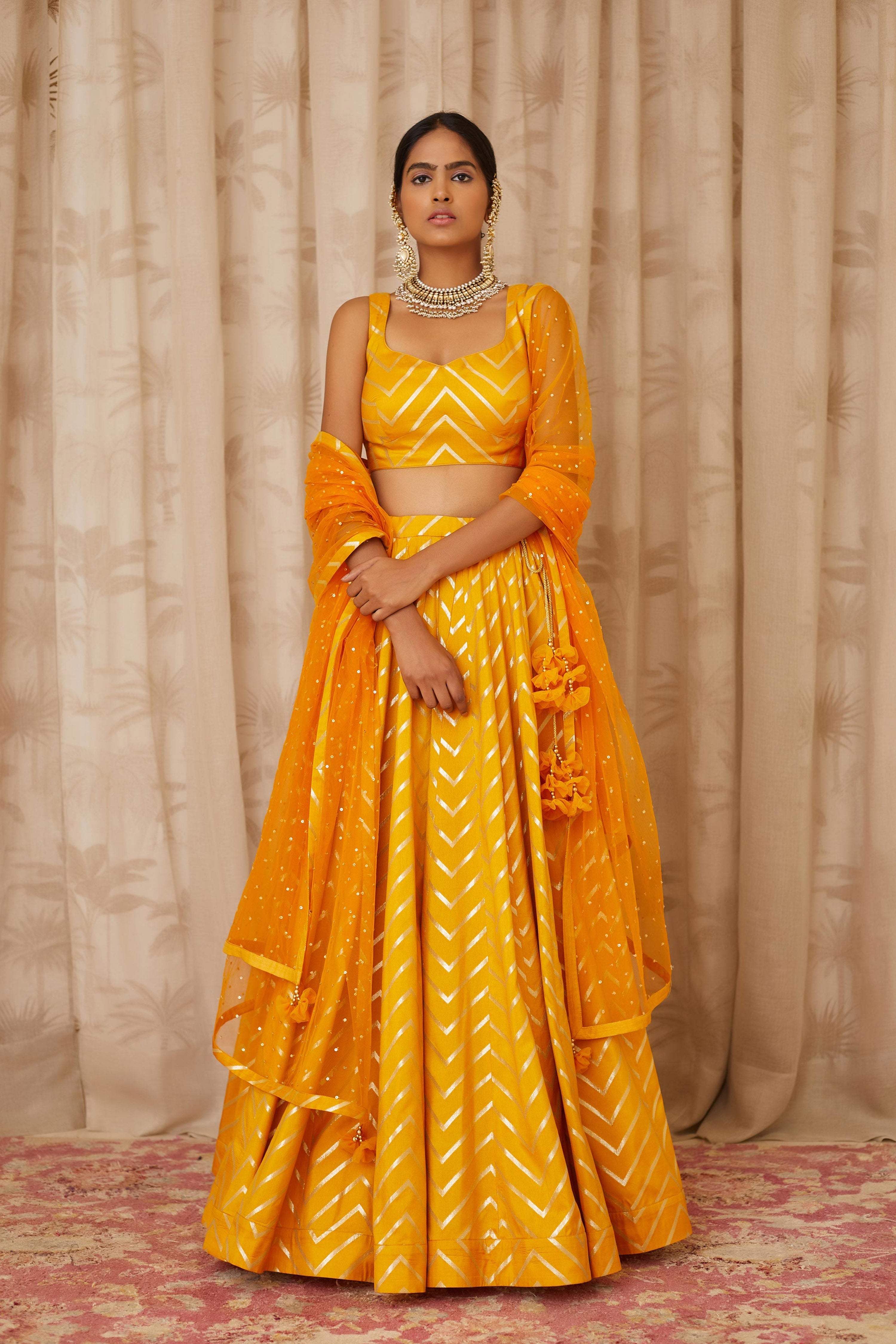 Mustard Lehenga Set