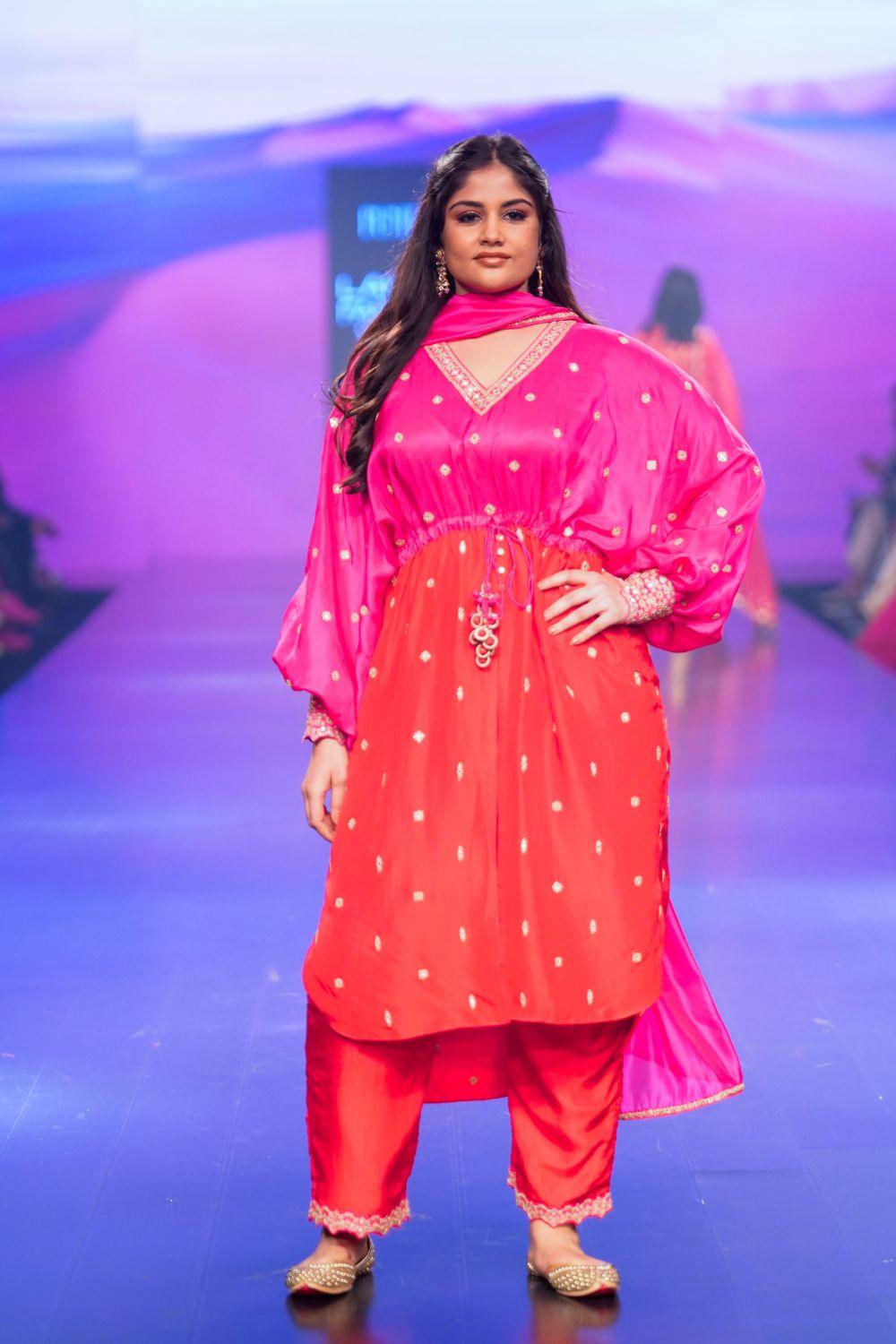 Surkh Laal Hand Embroidered Tunic With Pants