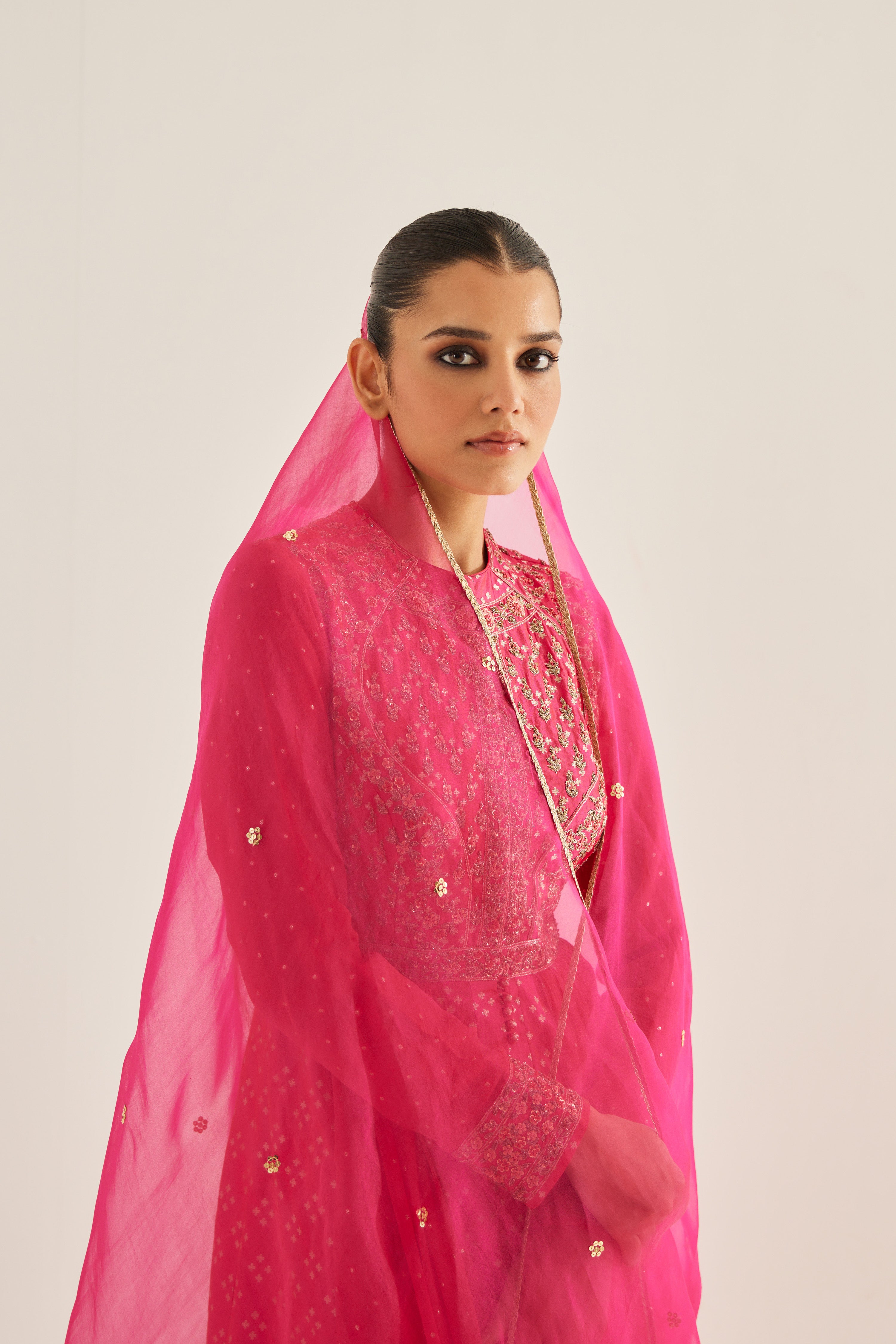 Fuchsia Anarkali Set
