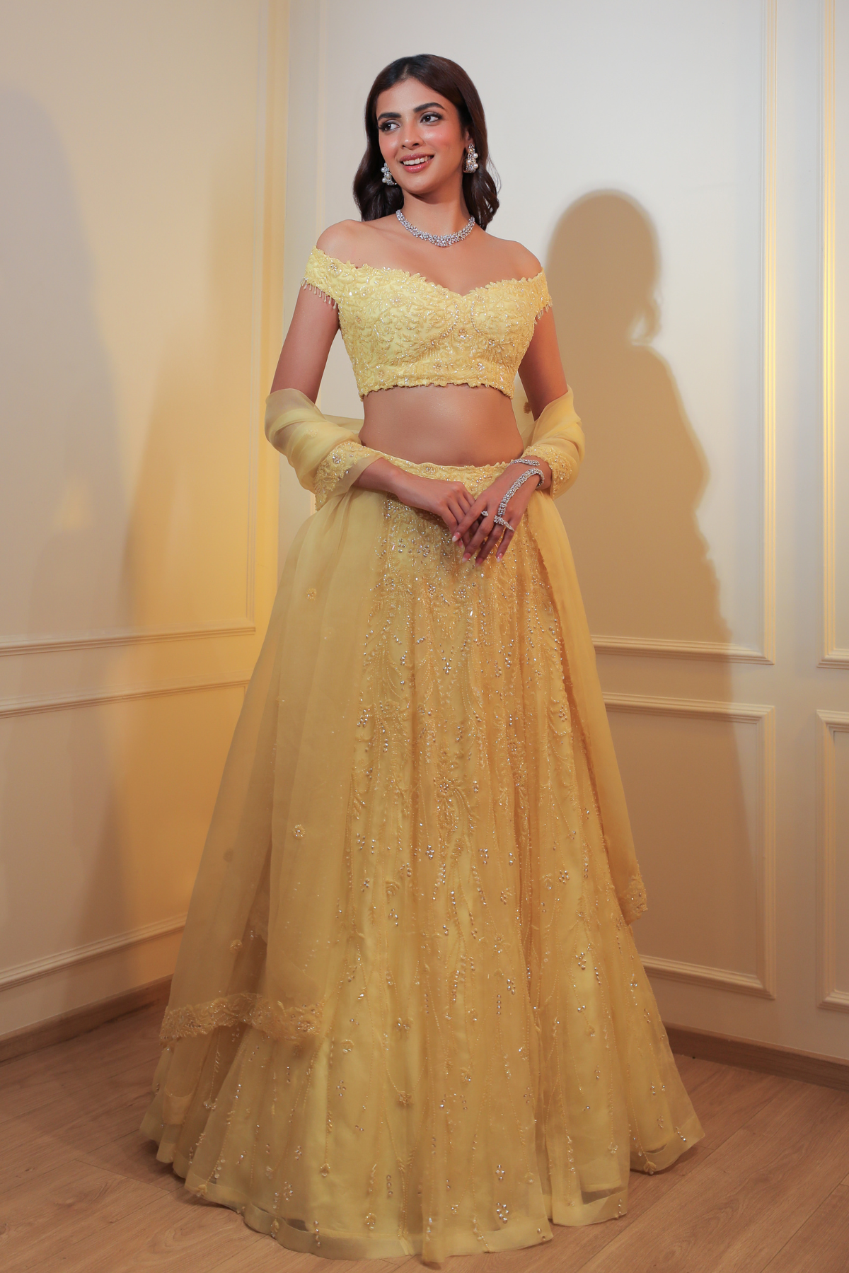 Yellow Crystal Lehenga