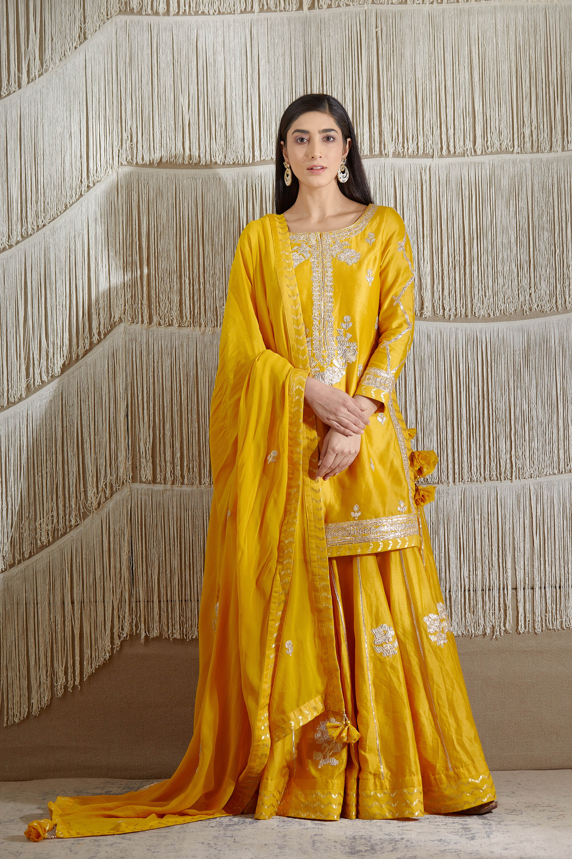 Mustard Sharara set