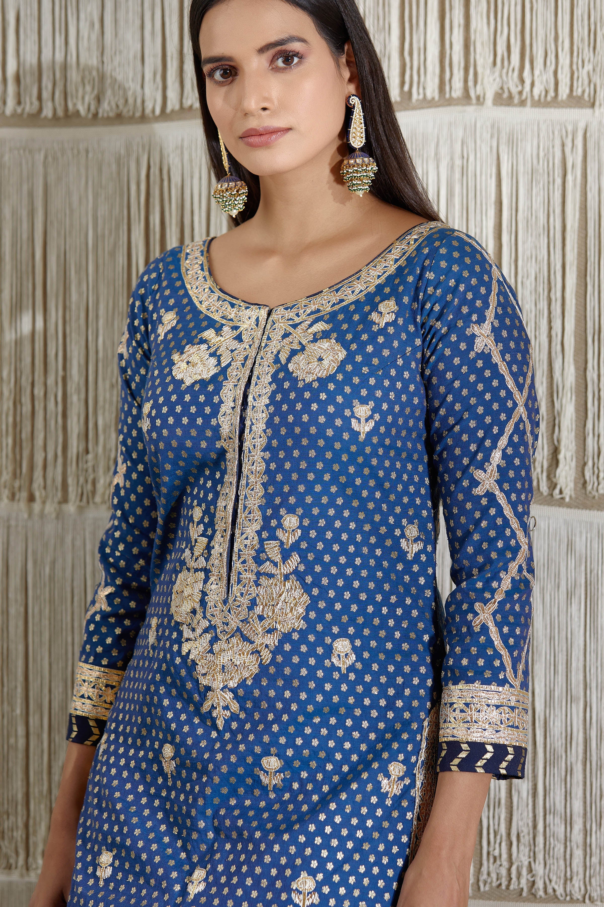 Navy Blue Sharara set