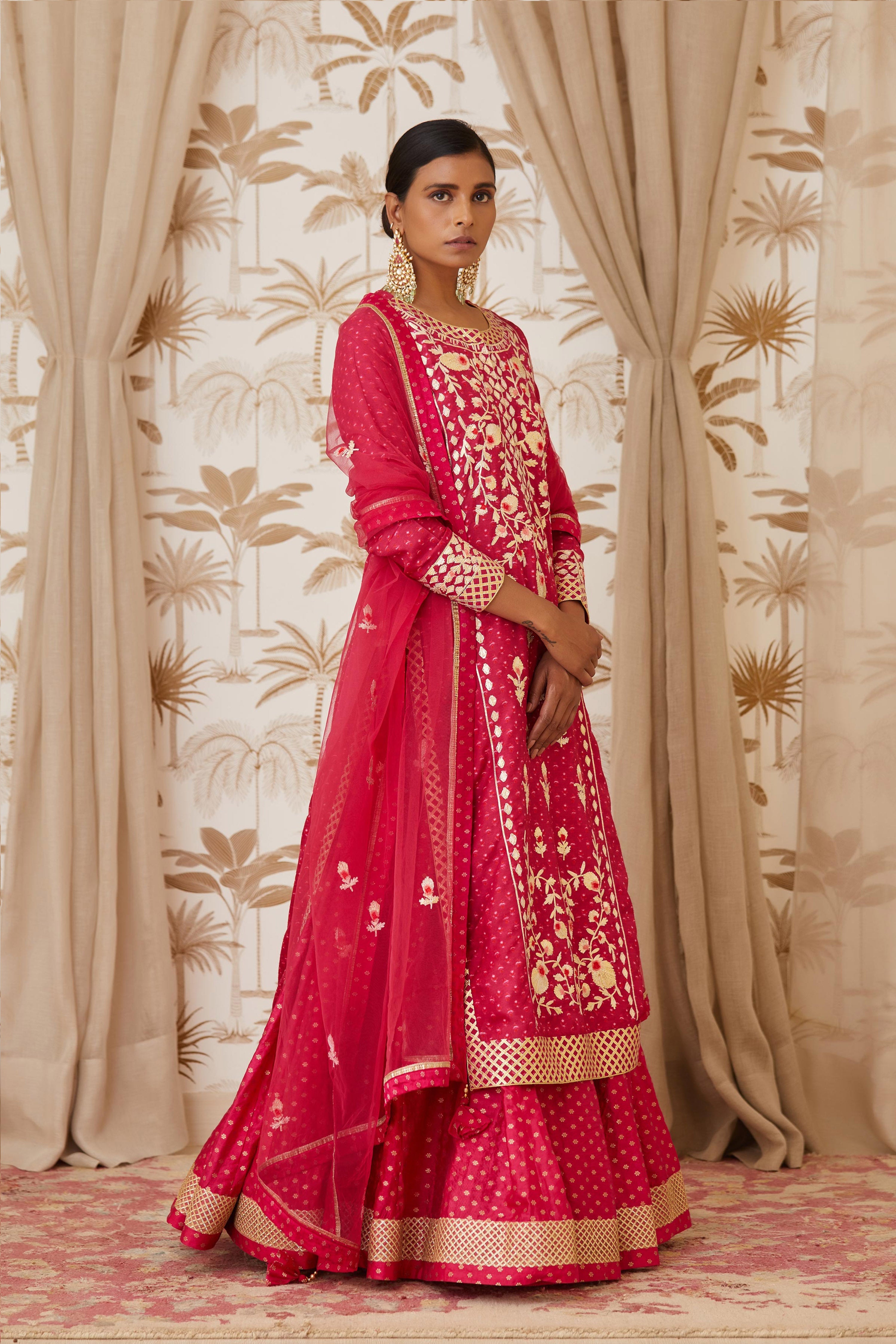 Pink Kurta Skirt Set