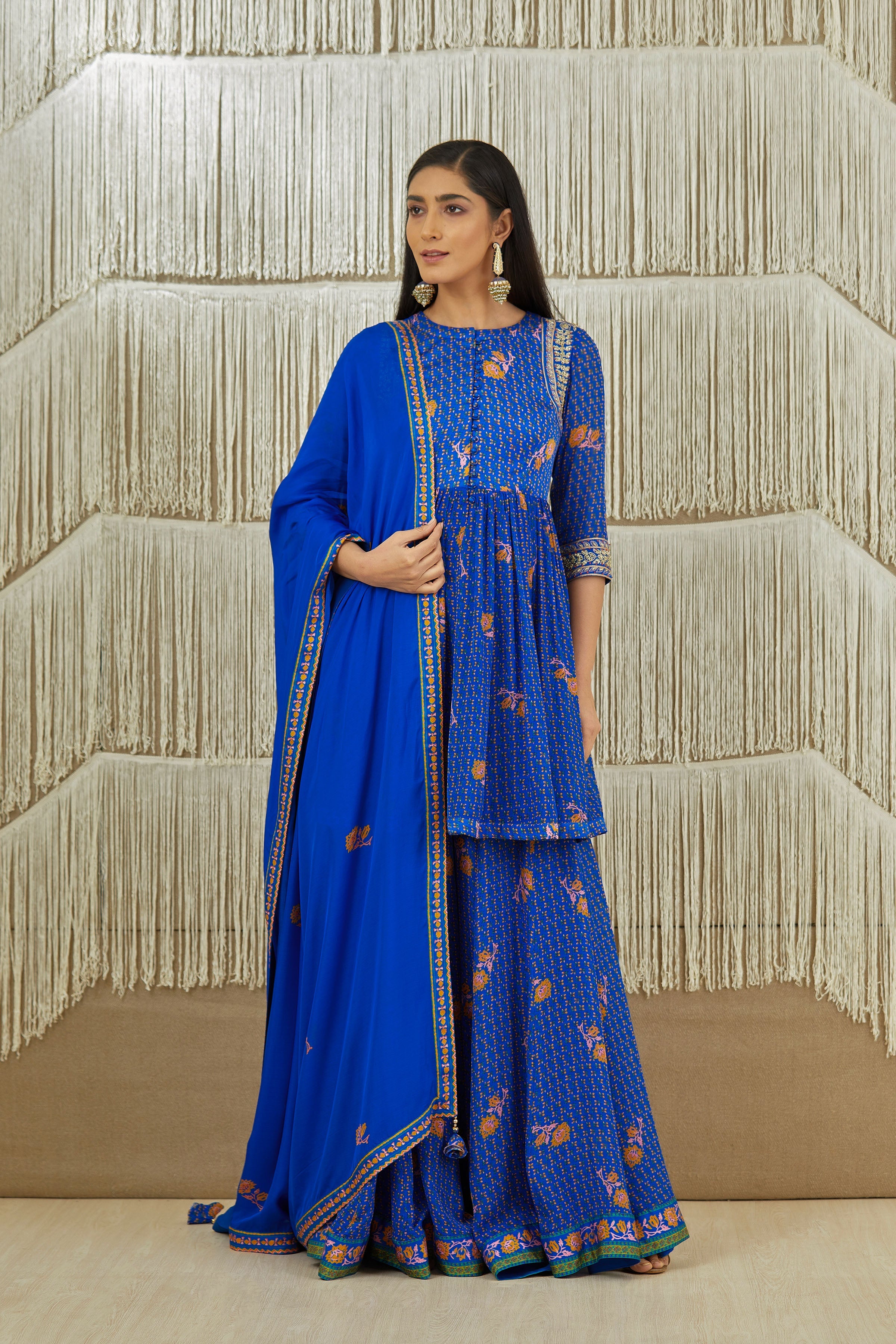 Royal Blue Sharara set