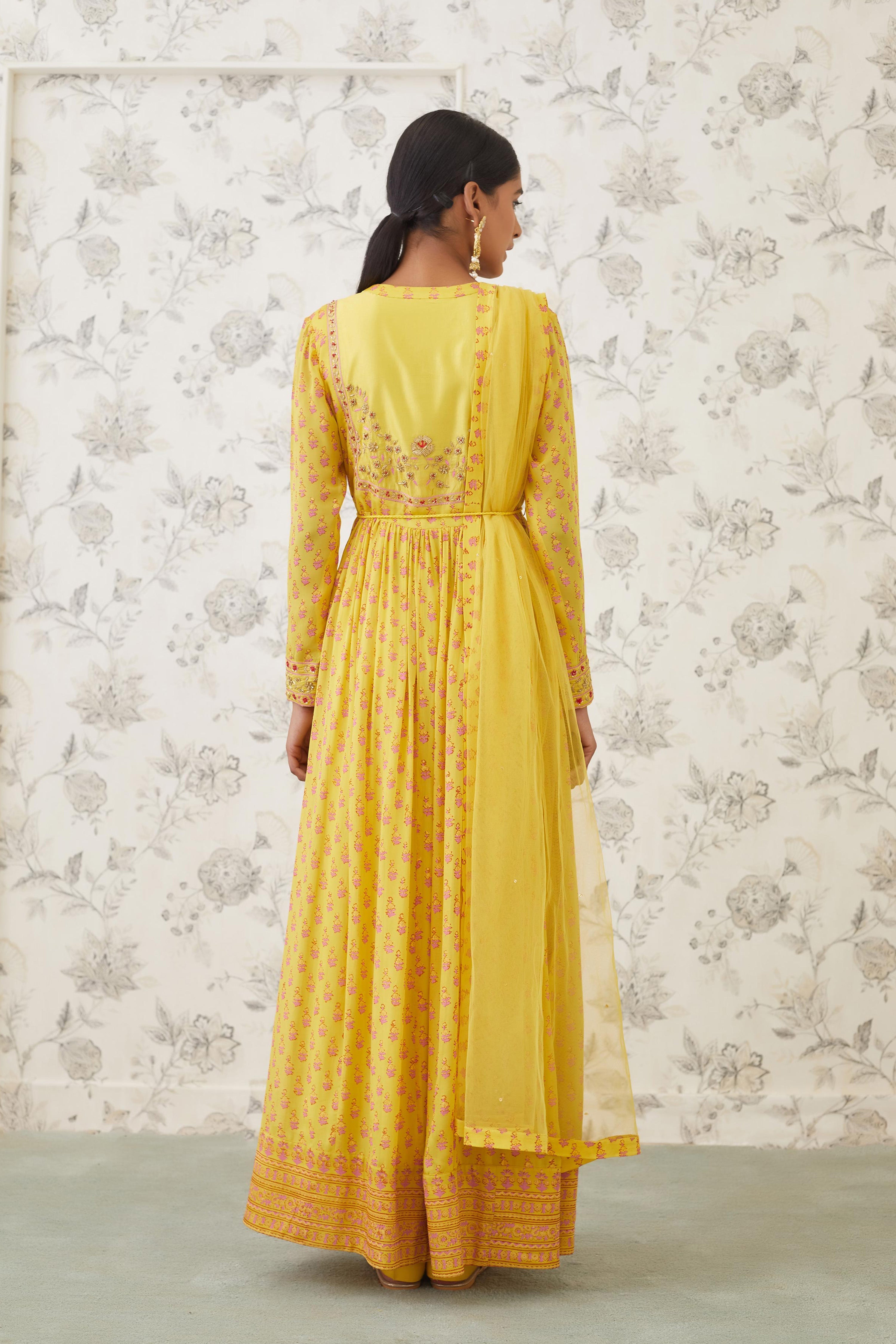 Yellow Anarkali Set