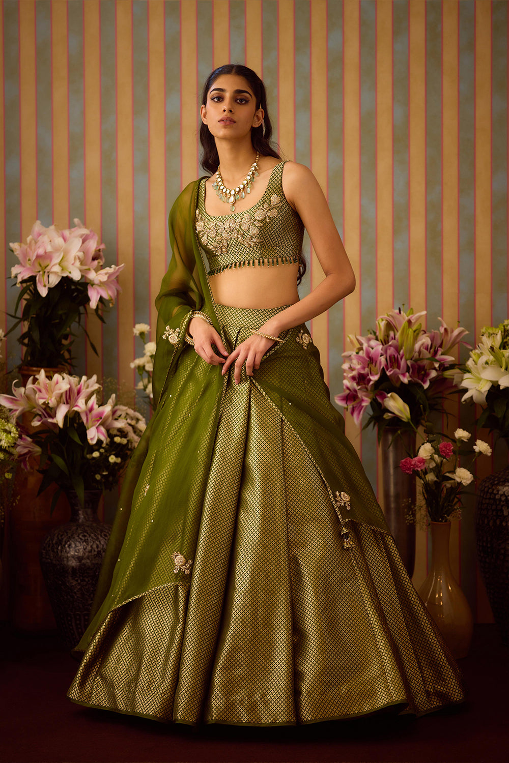 Garden Green Lehenga Set