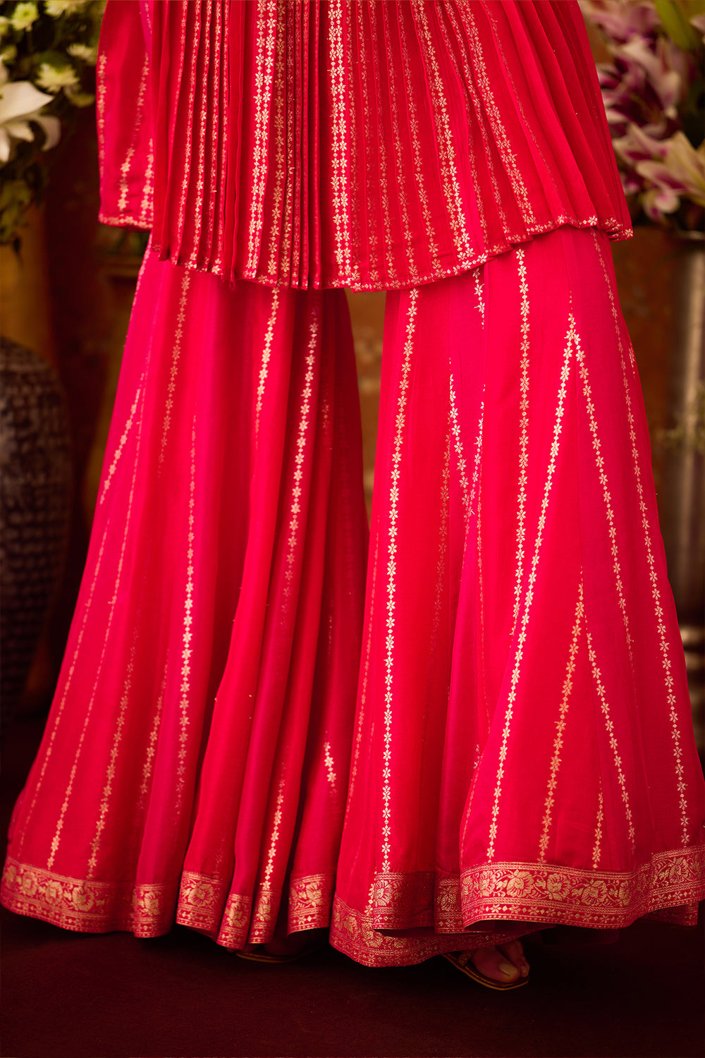 Scarlet Red Sharara Set