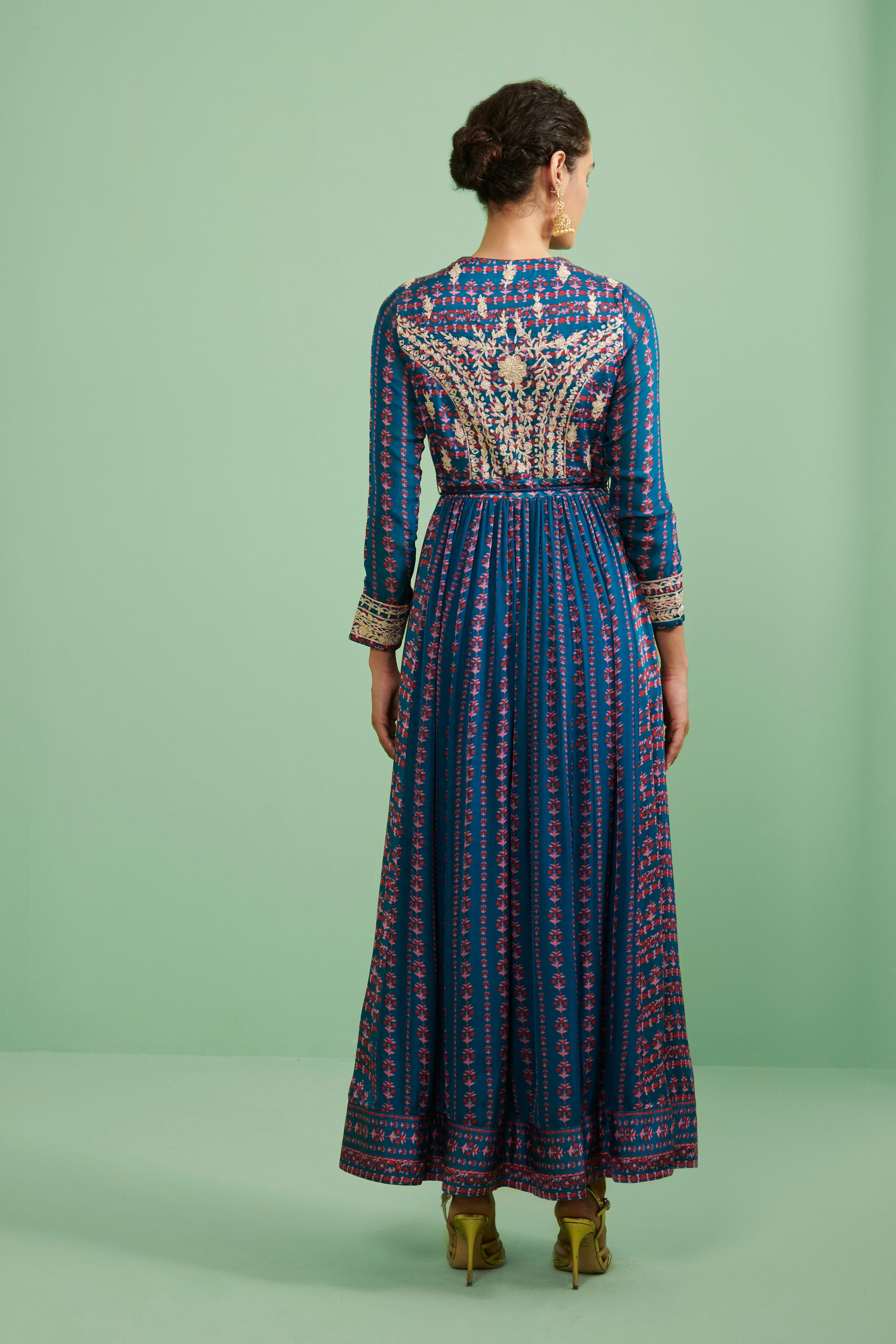 Teal Blue Anarkali Set