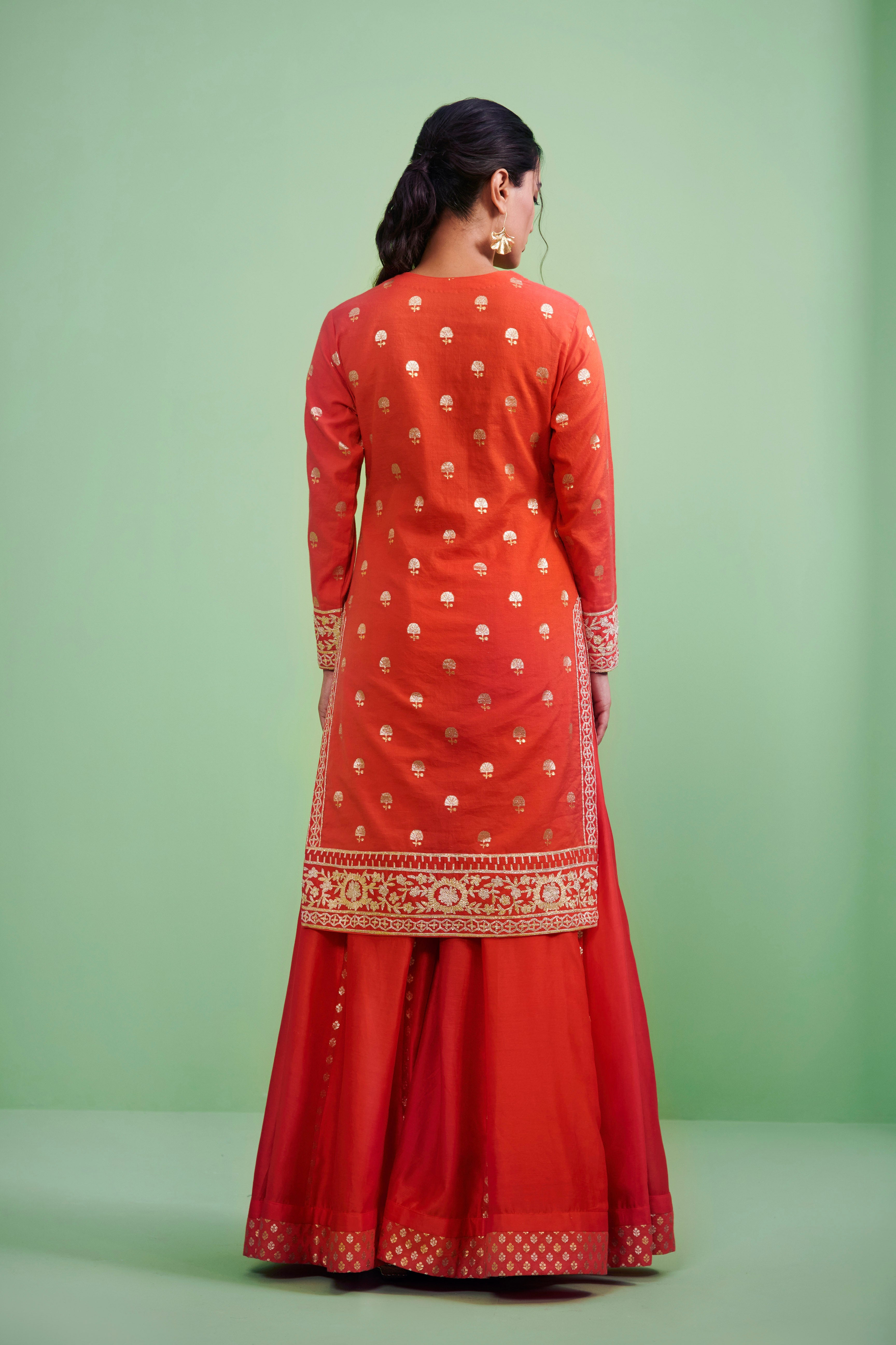 Orange Kurta & Sharara Set