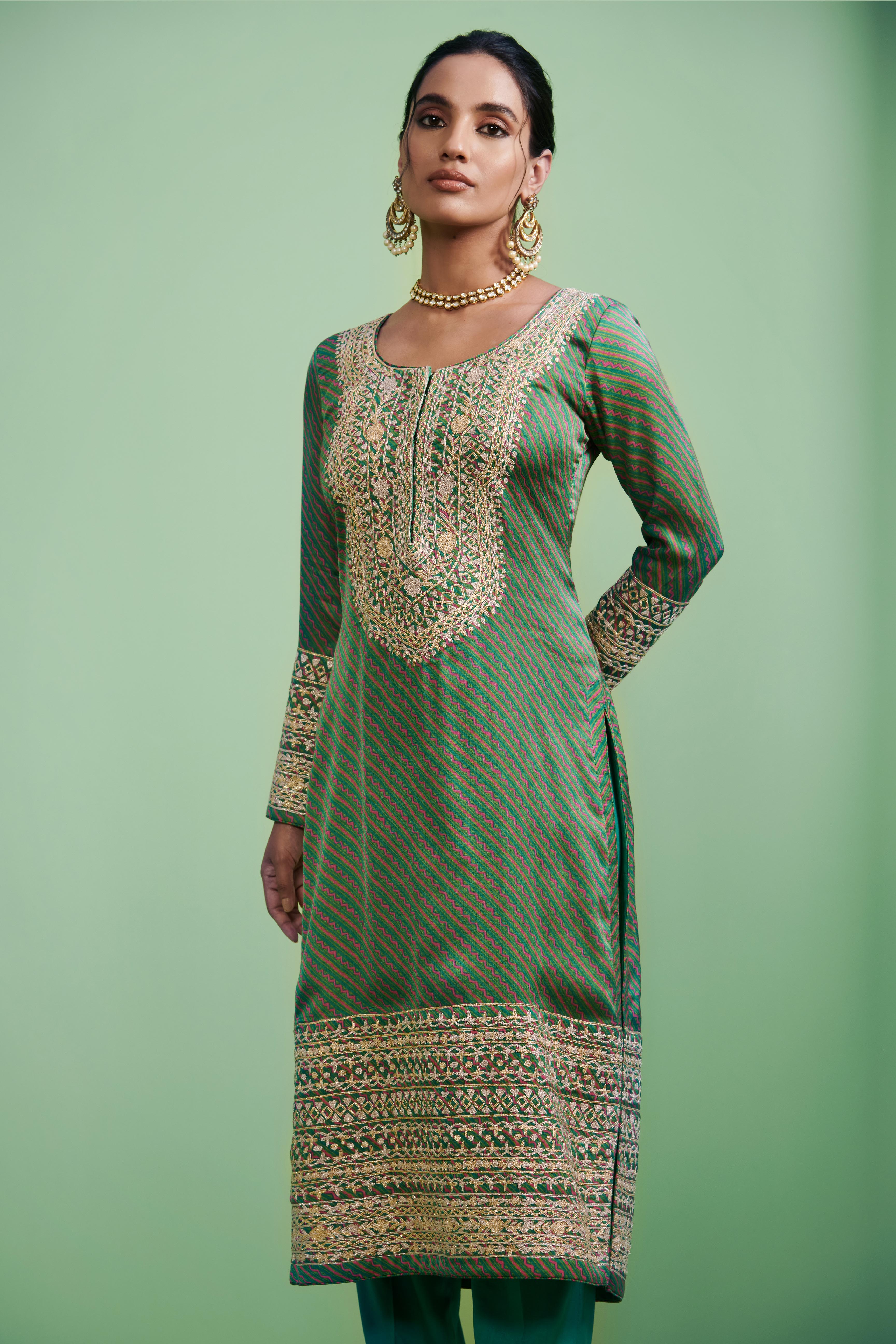 Green Kurta Set