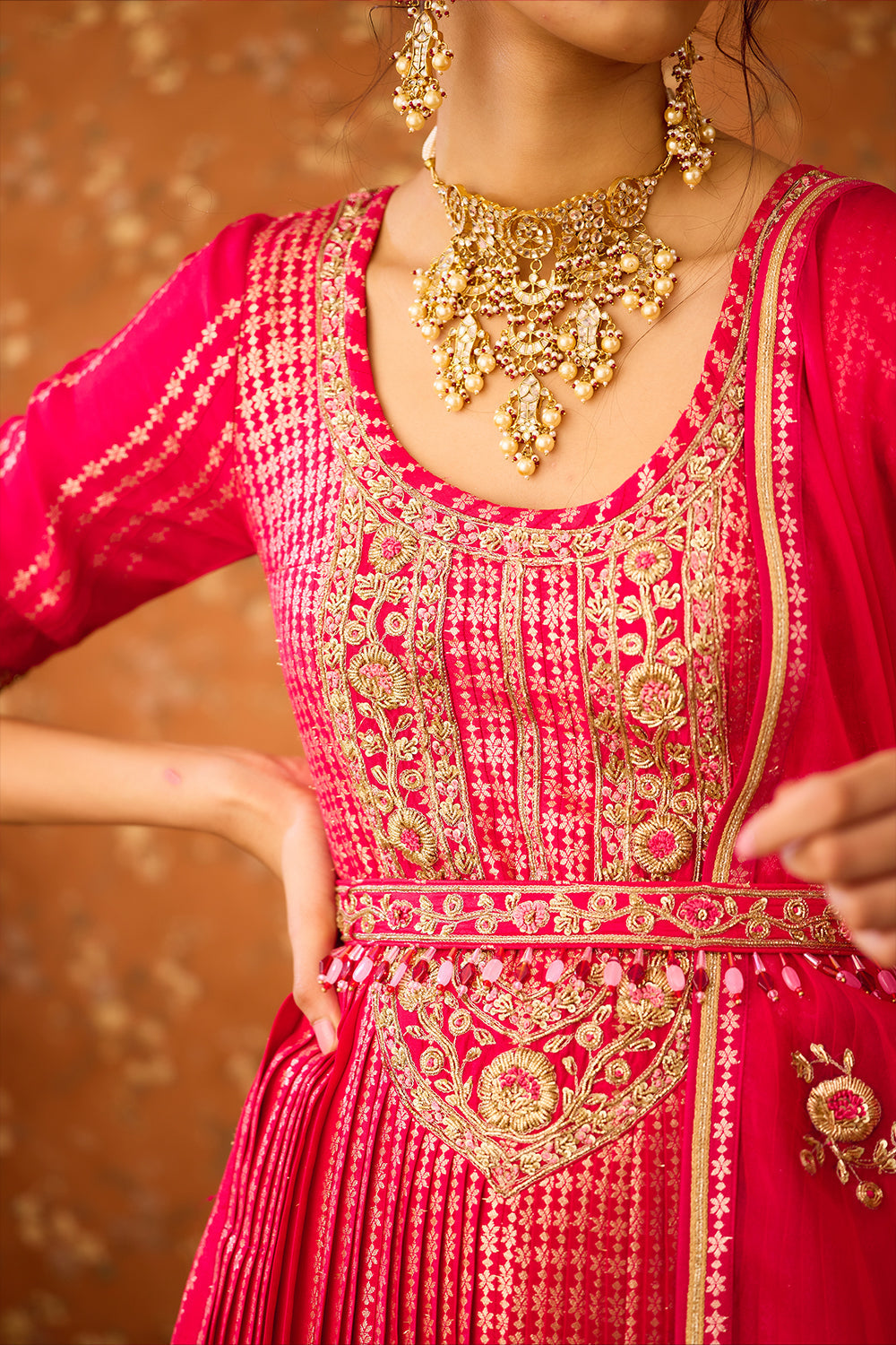Scarlet Red Sharara Set