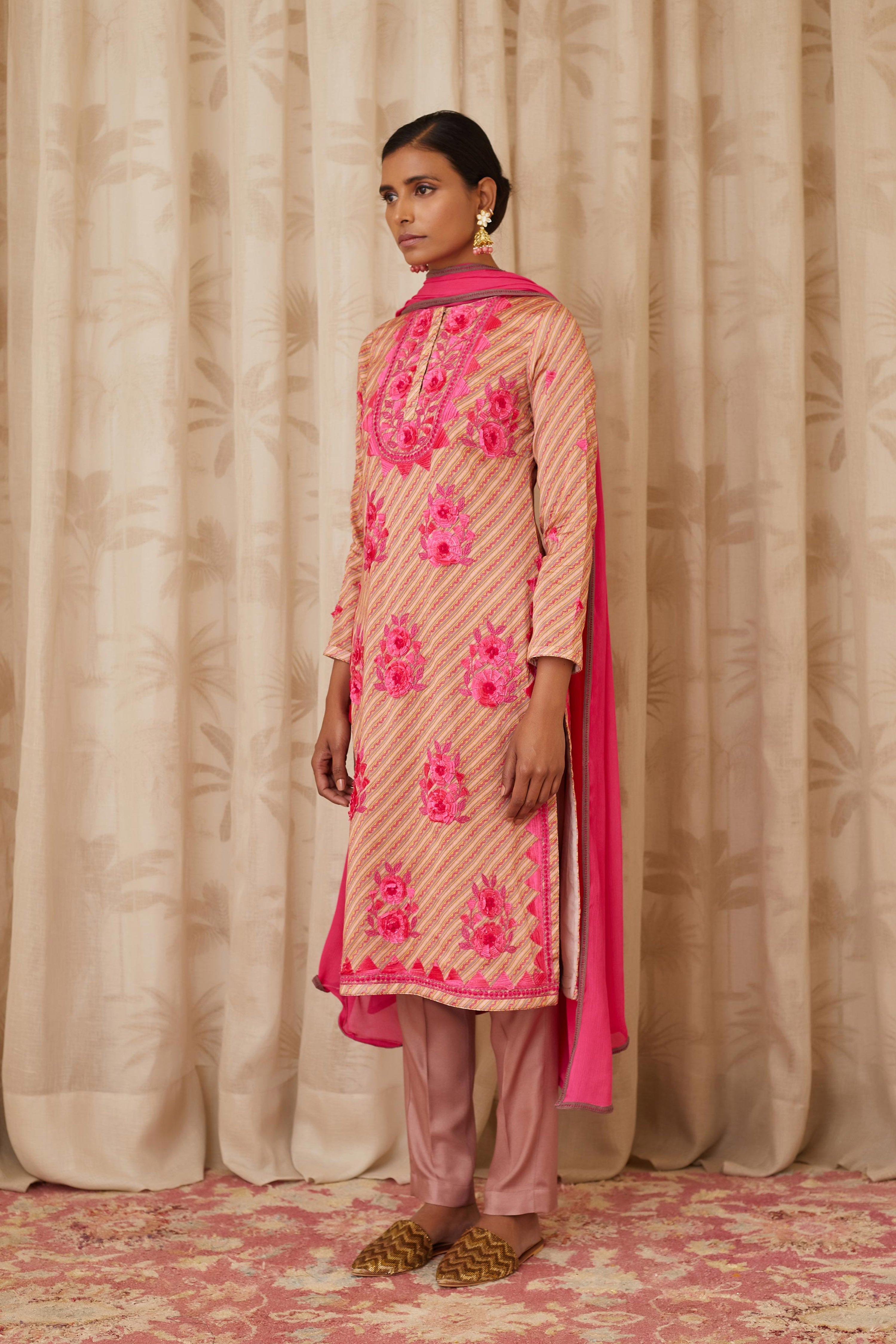 Coral Pink Kurta Set