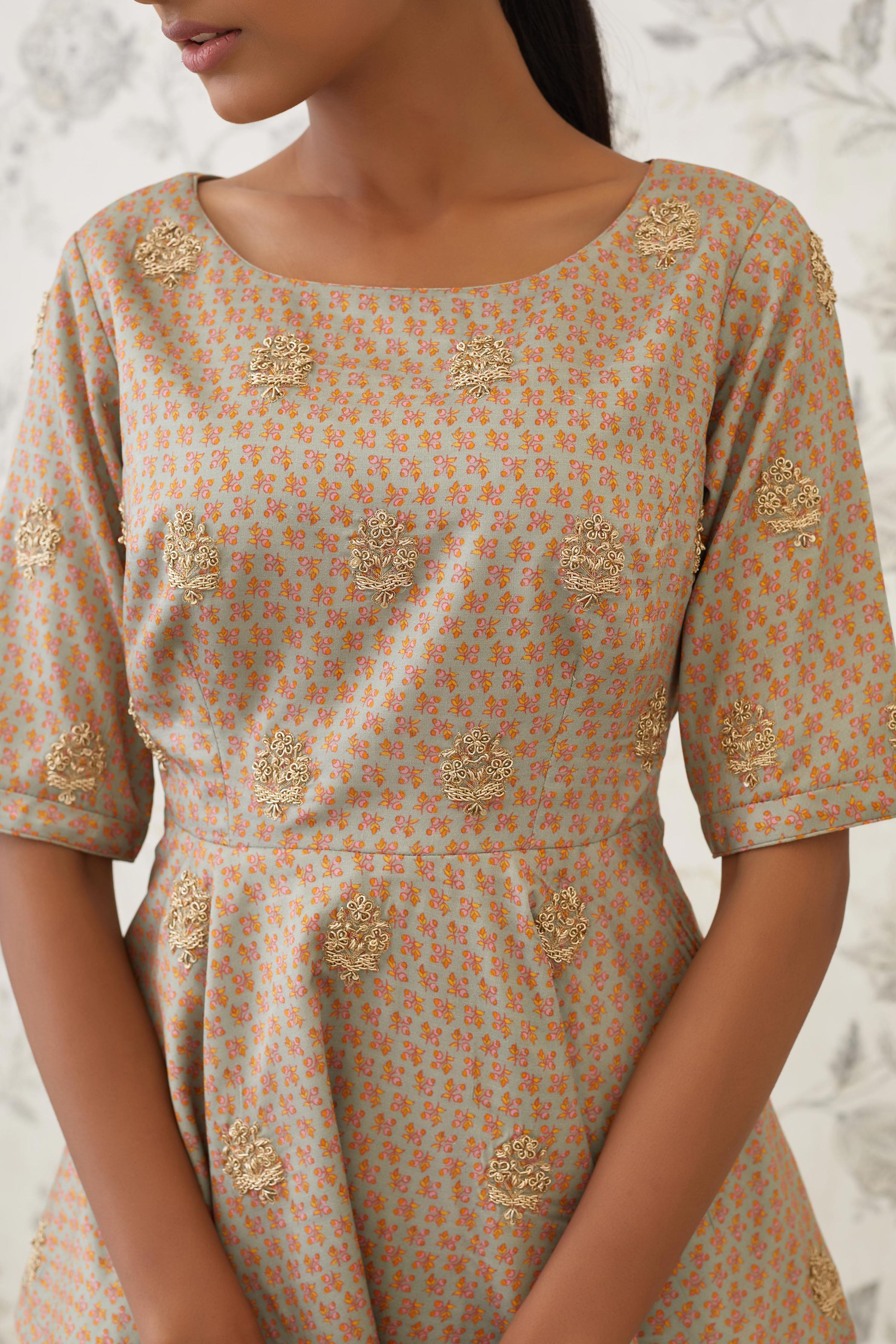 Light Olive Green Top & Trousers set