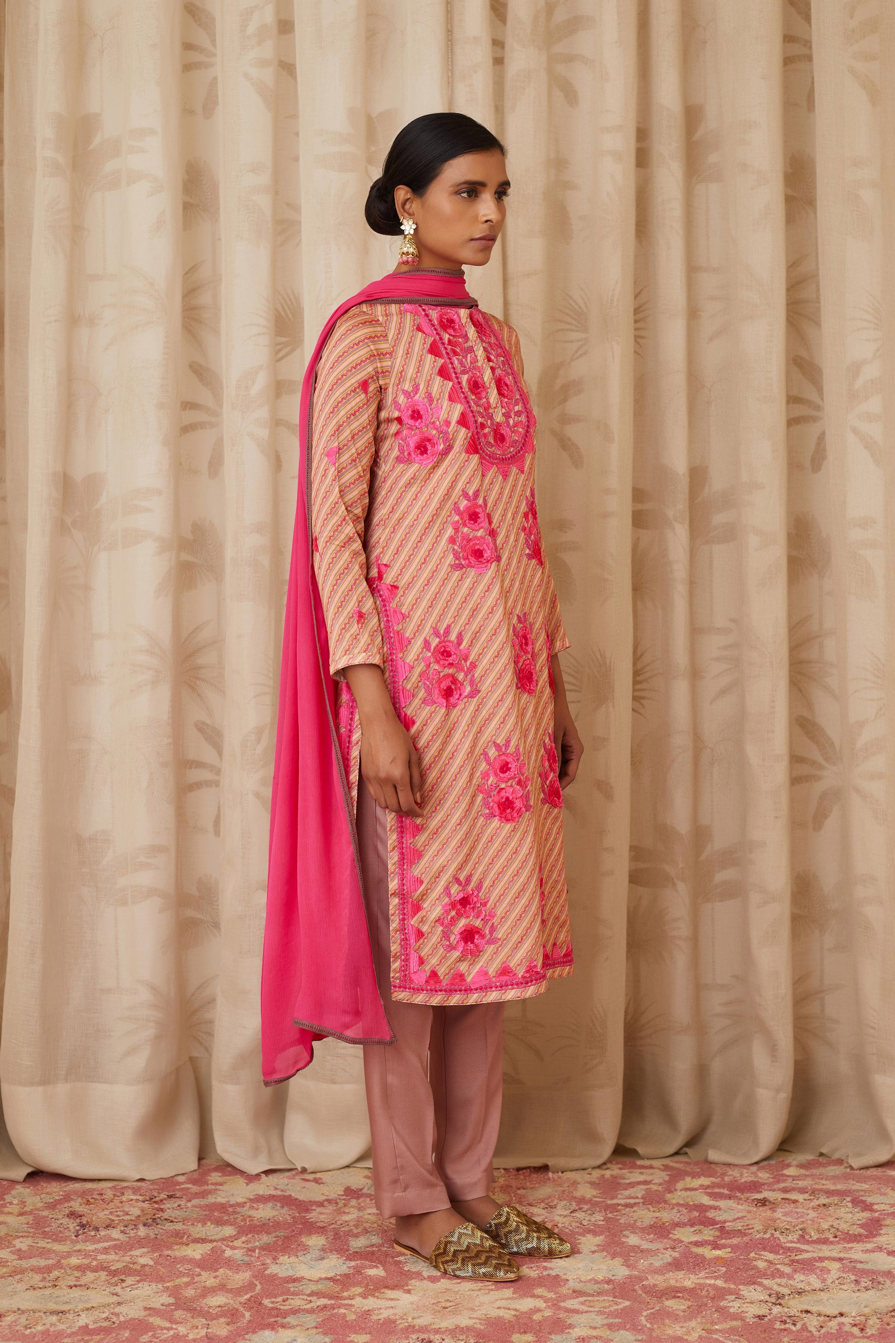 Coral Pink Kurta Set